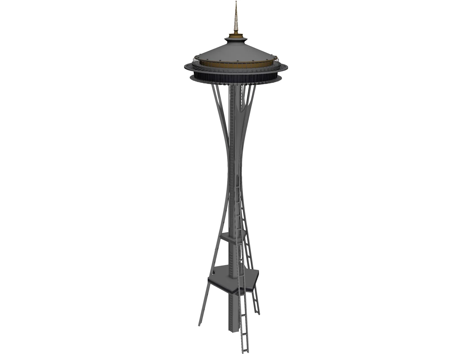 Seattle Space Needle Tower 3D Model