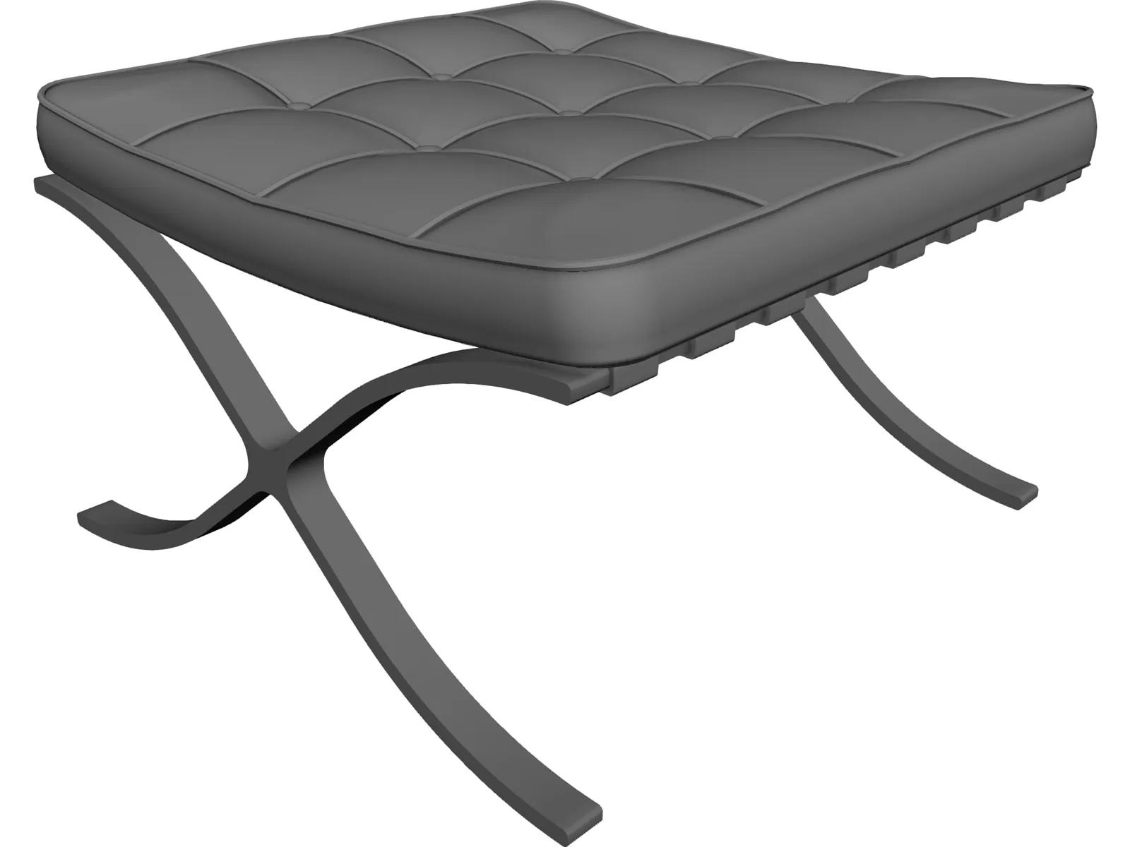 Mies van der Rohe-Barcelona Stool 3D Model