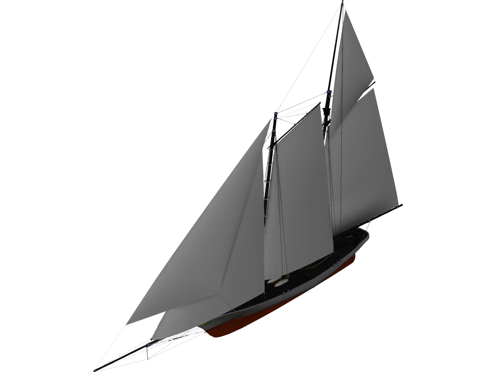 America Racing Yacht 3D Model