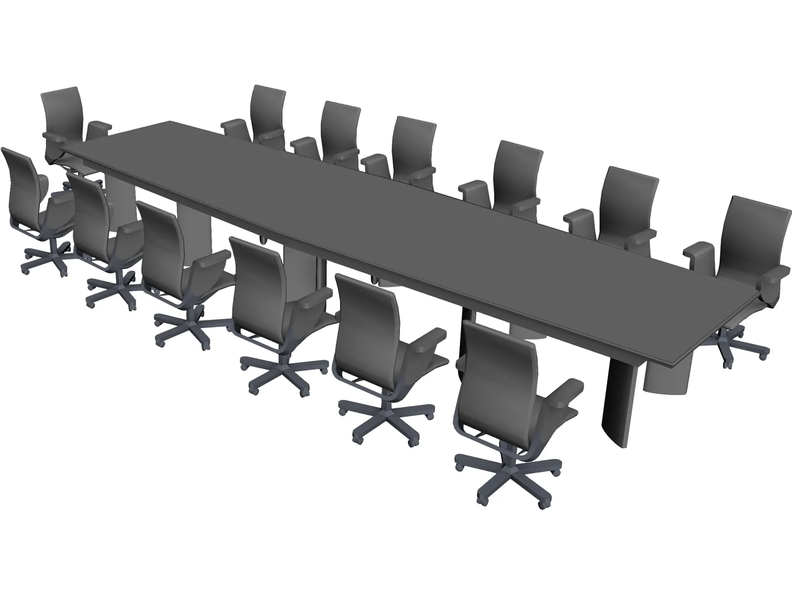 Table with Chairs 3D Model