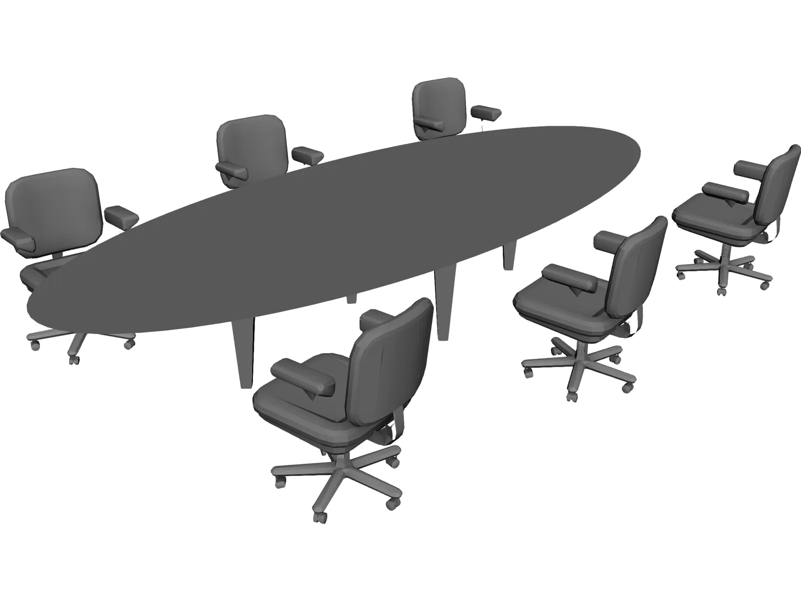 Table with Chairs 3D Model