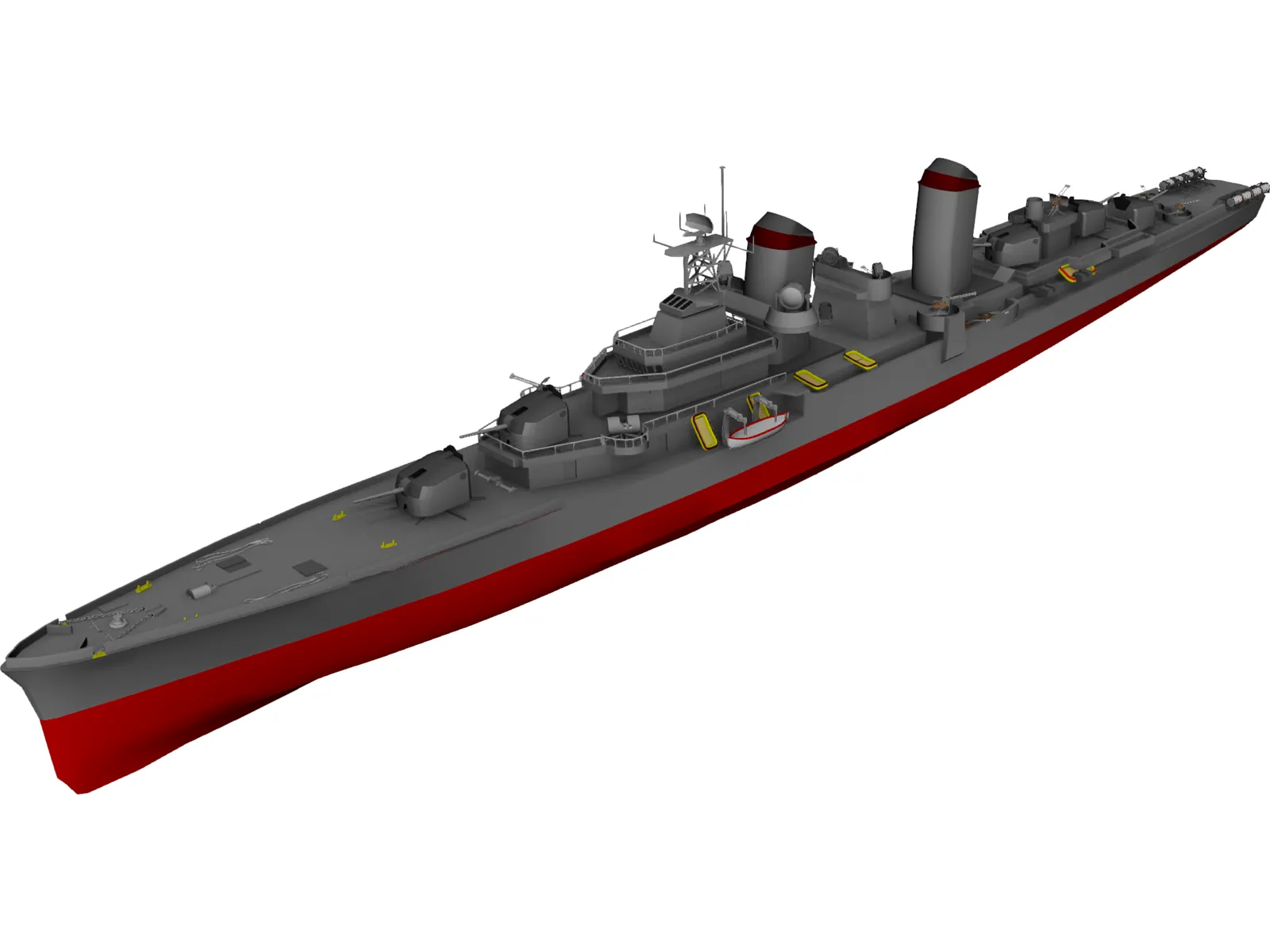 Fletcher Class Destroyer 3D Model