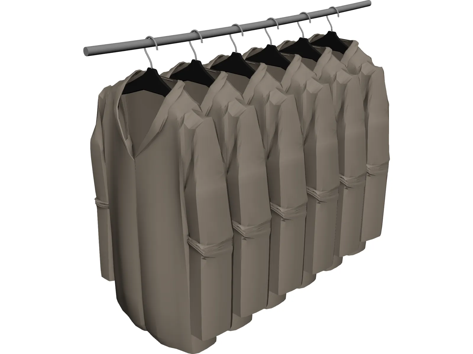 Jackets on Hangers 3D Model