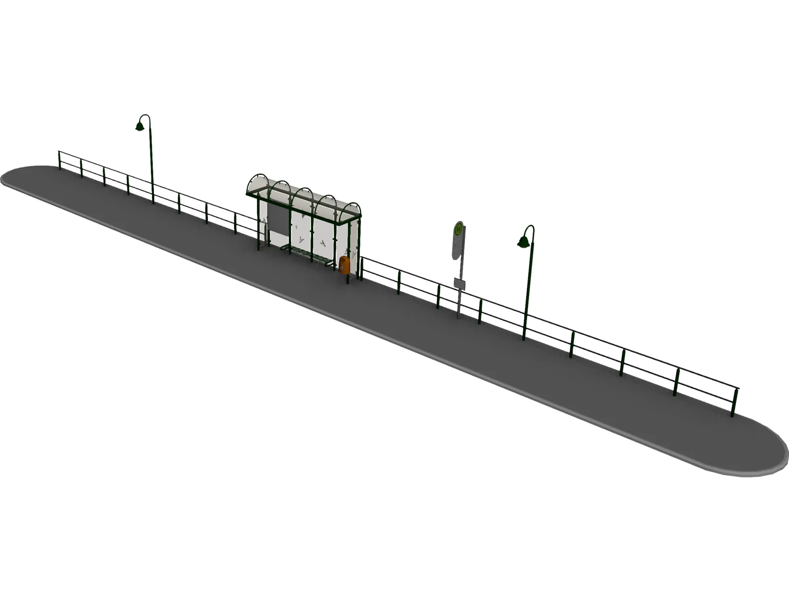 Bus Stop 3D Model