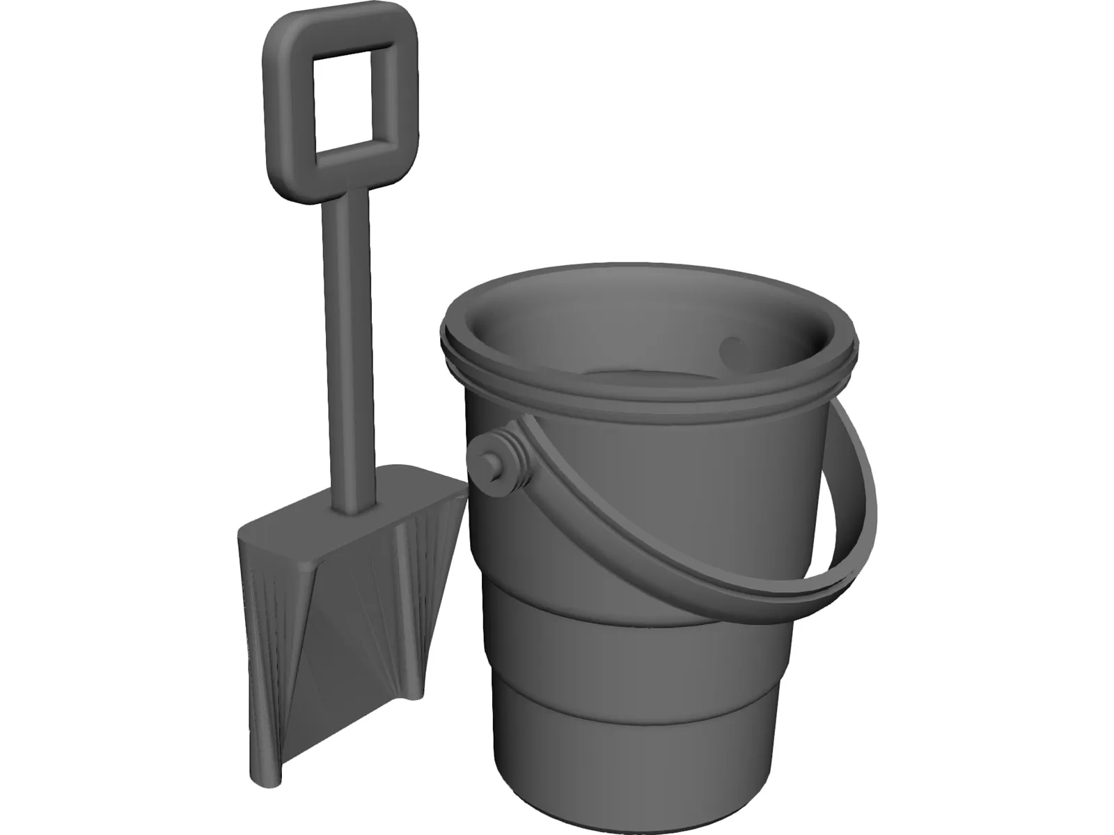 Sand Pail and Shovel 3D Model