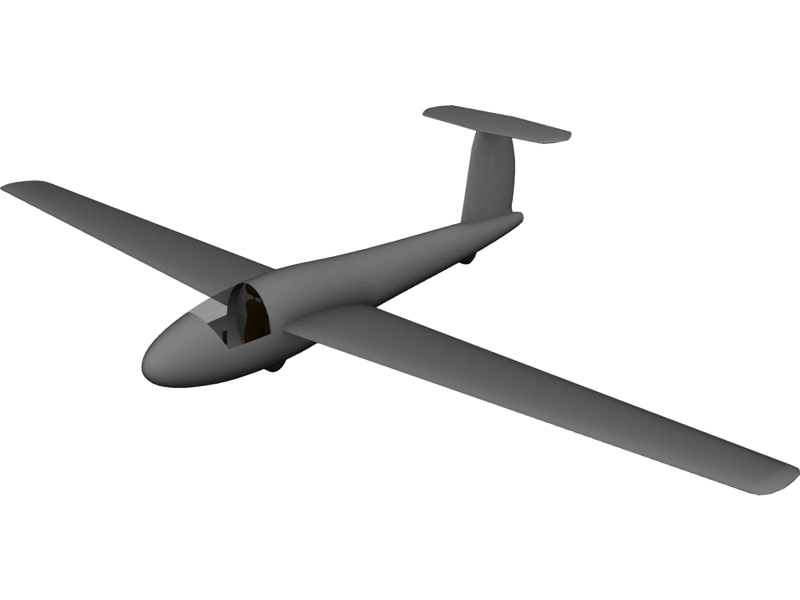 Sailplane Glider 3D Model