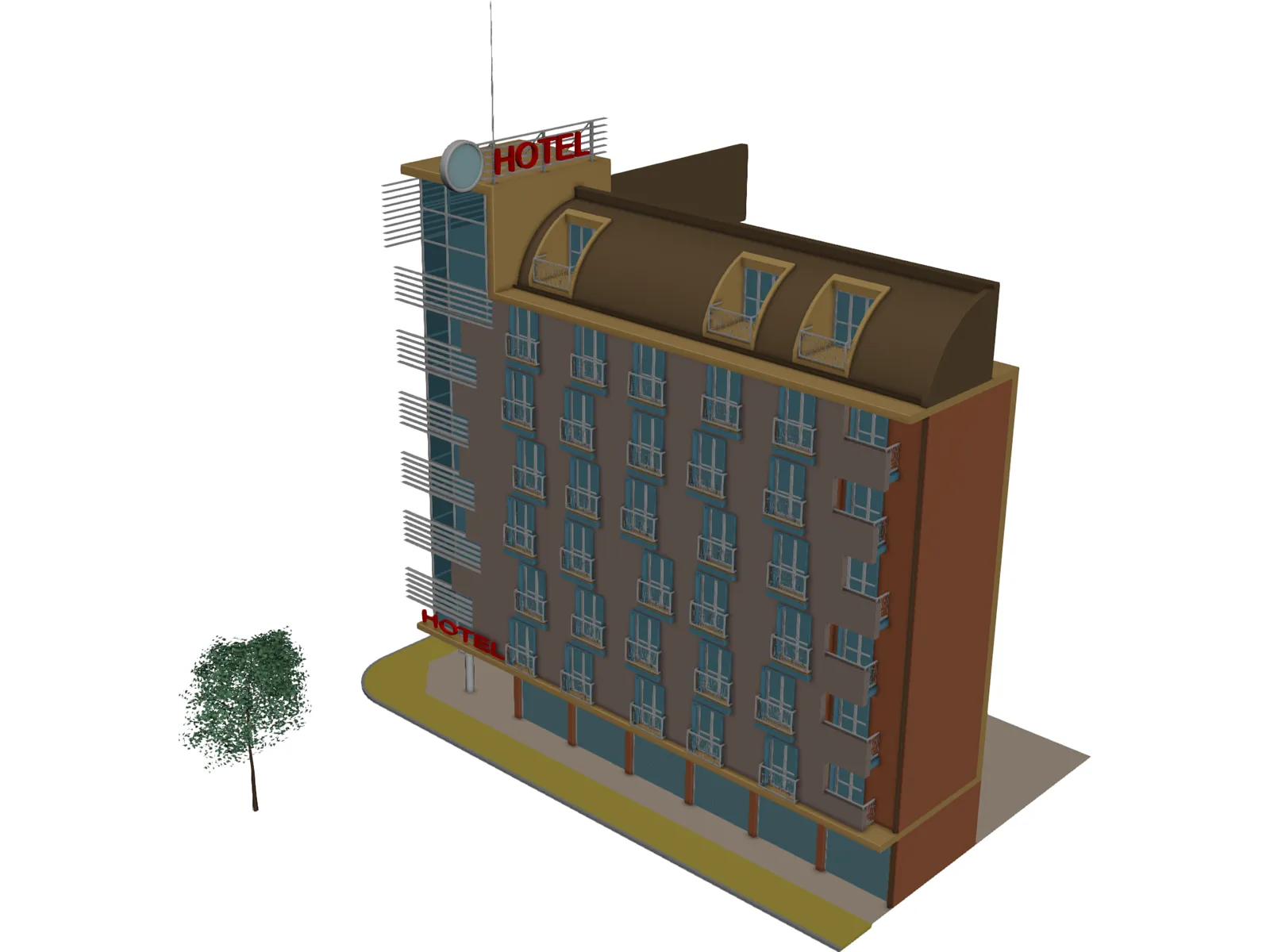 Small Passanger Hotel (Sofia, Bulgaria) 3D Model