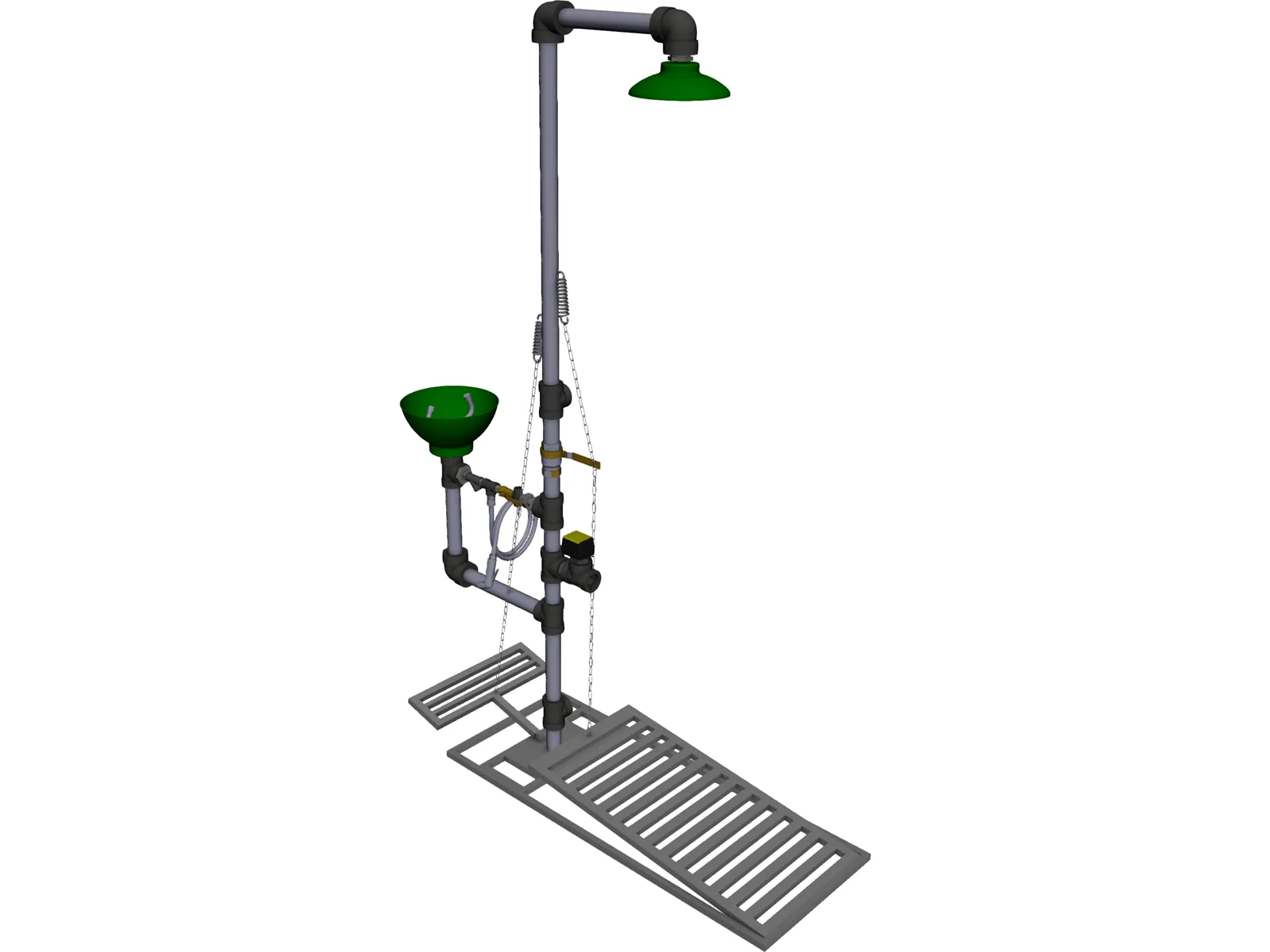 Safety Shower and Eye Wash 3D Model