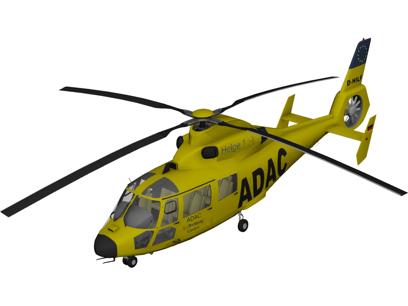 Eurocopter AS-365 Dauphin 3D Model