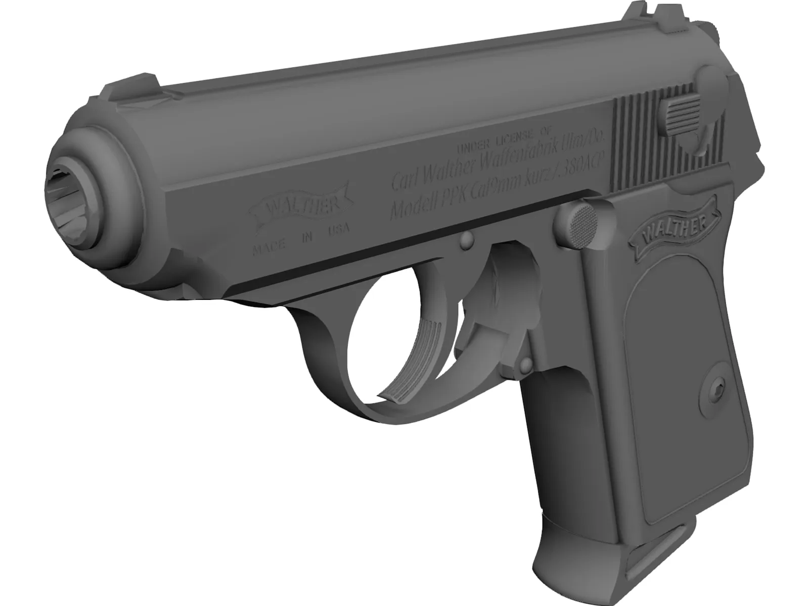 Walter PPK 9mm 3D Model