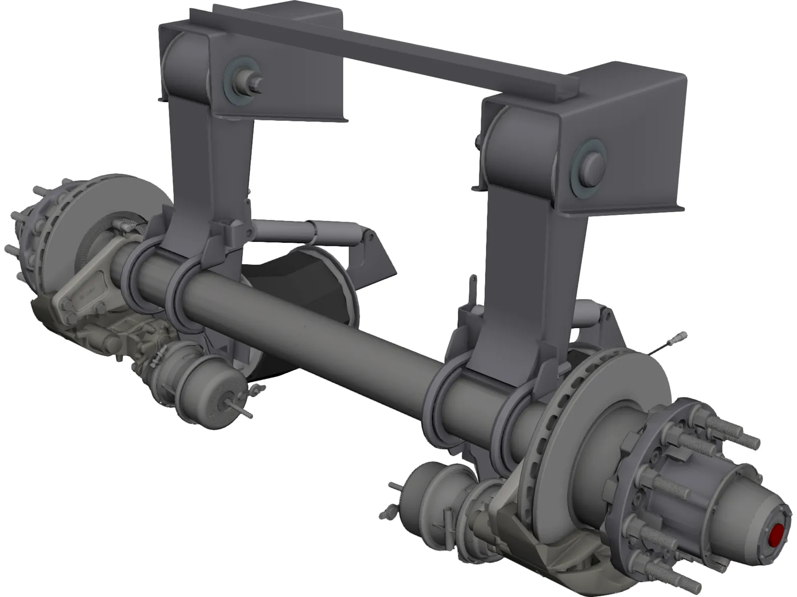 Truck Axle with Brakes 3D Model