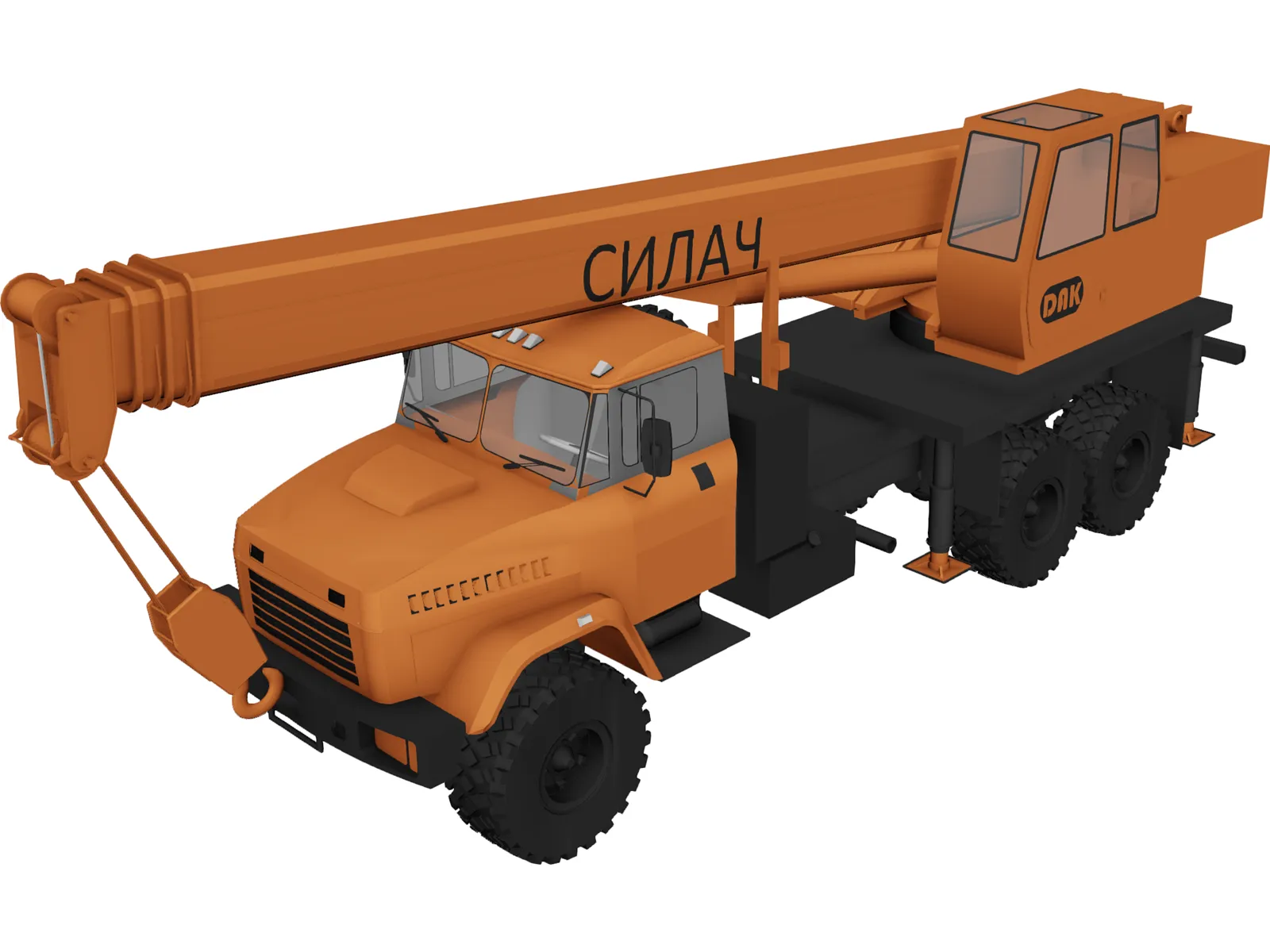 KrAZ 63221 with KTA-25 Crane 3D Model