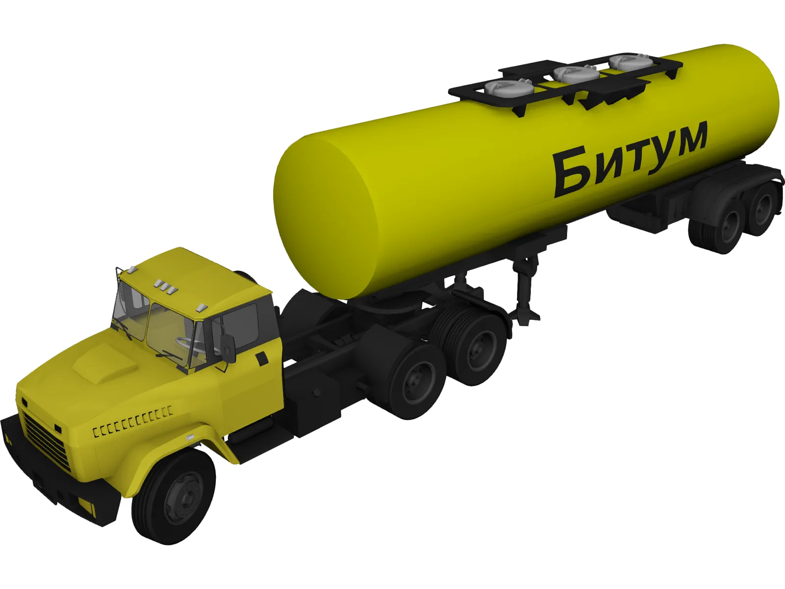 KrAZ 63221 with AB-22 Tanker Trailer 3D Model