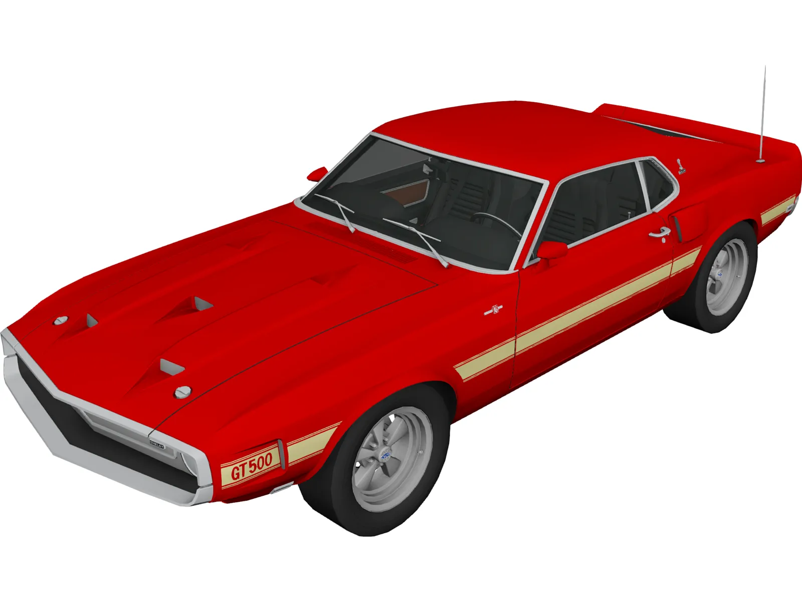 Ford Mustang GT500 (1969) 3D Model