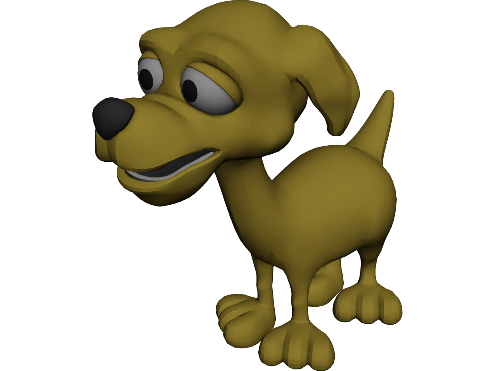 Happy Dog Cartoon 3D Model