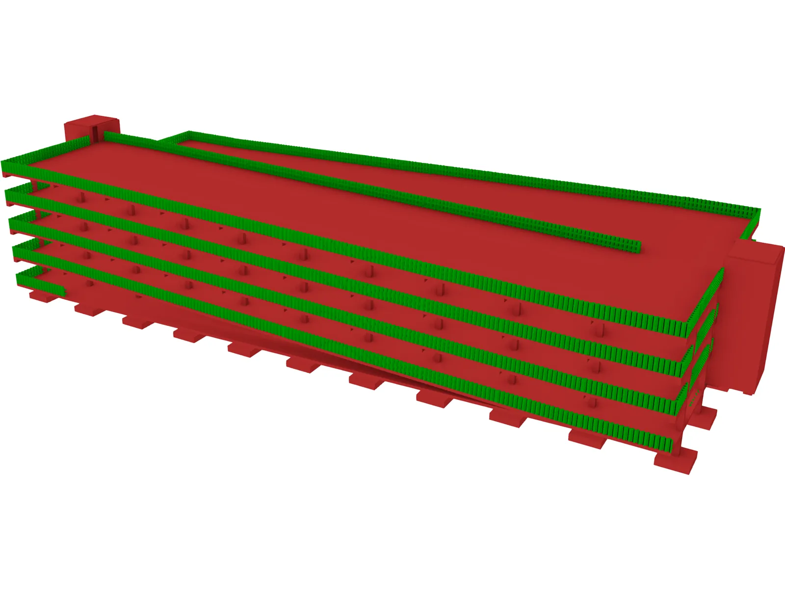 Spiral Style Multi Story Car Park 3D Model