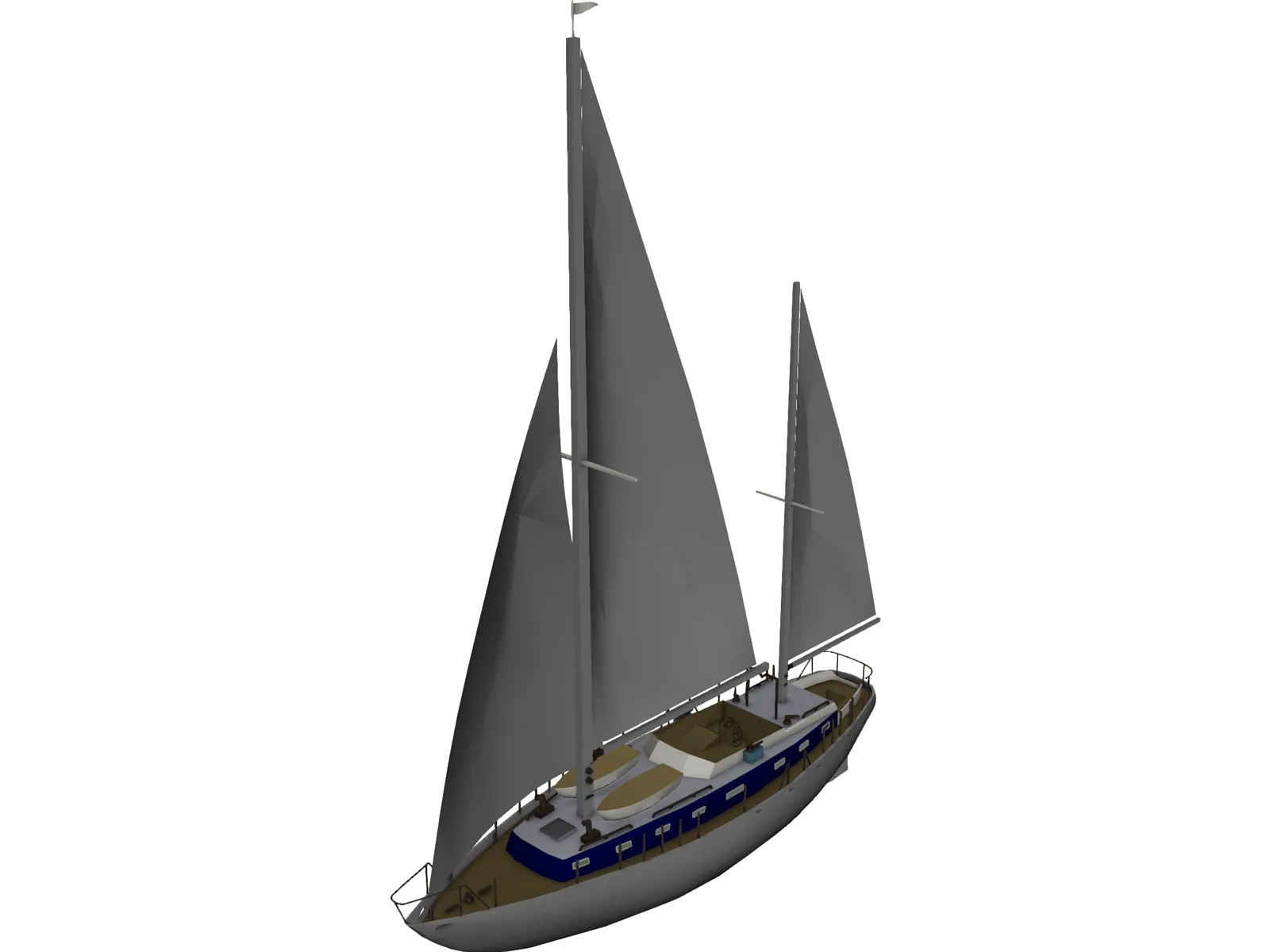 sailboat cad 3d