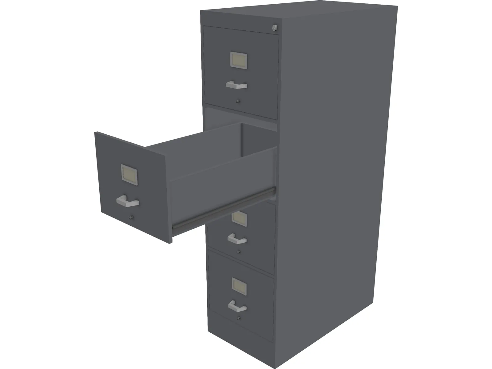 Metal File Cabinet 3D Model