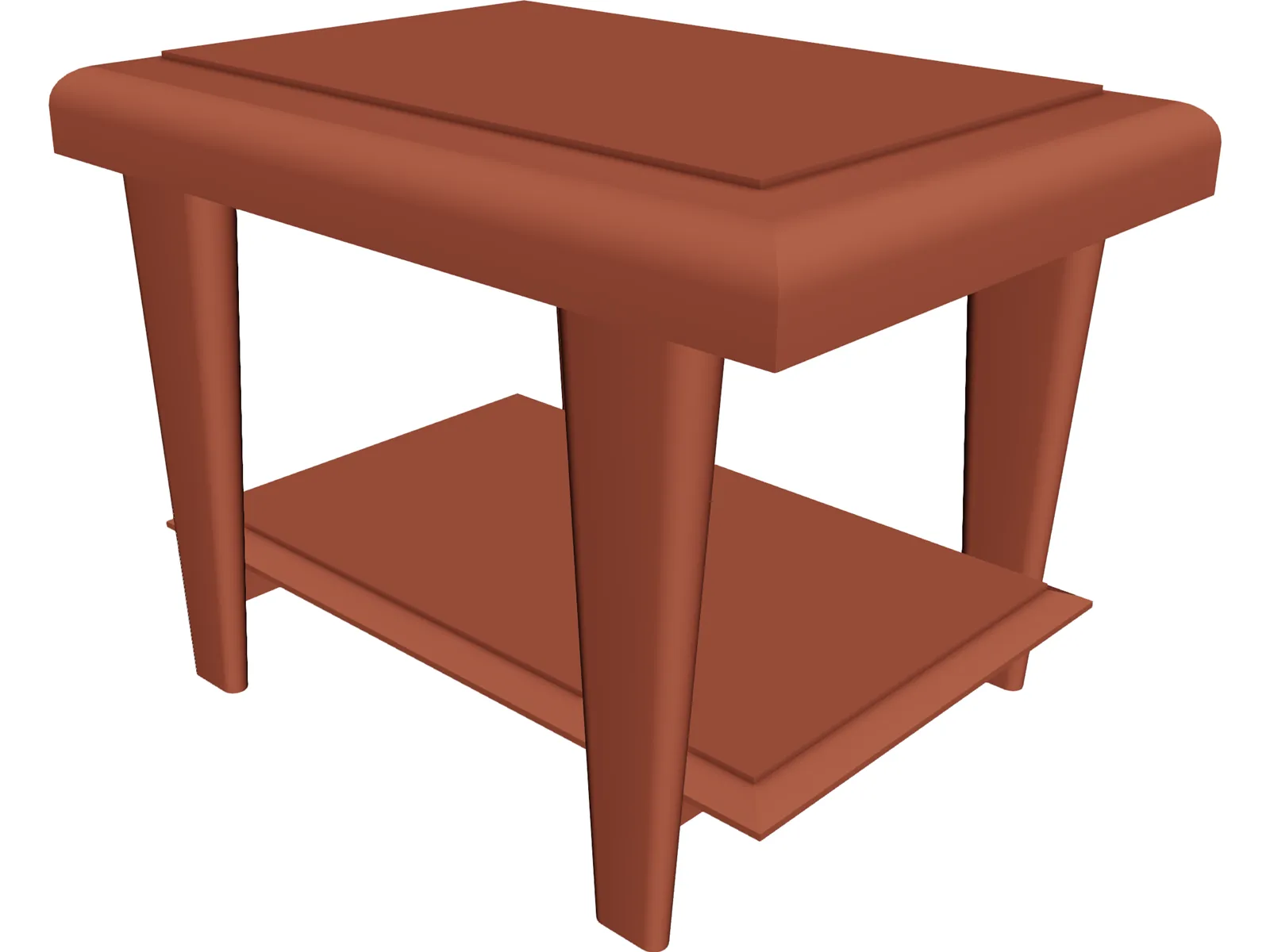 Wooden End Table 3D Model