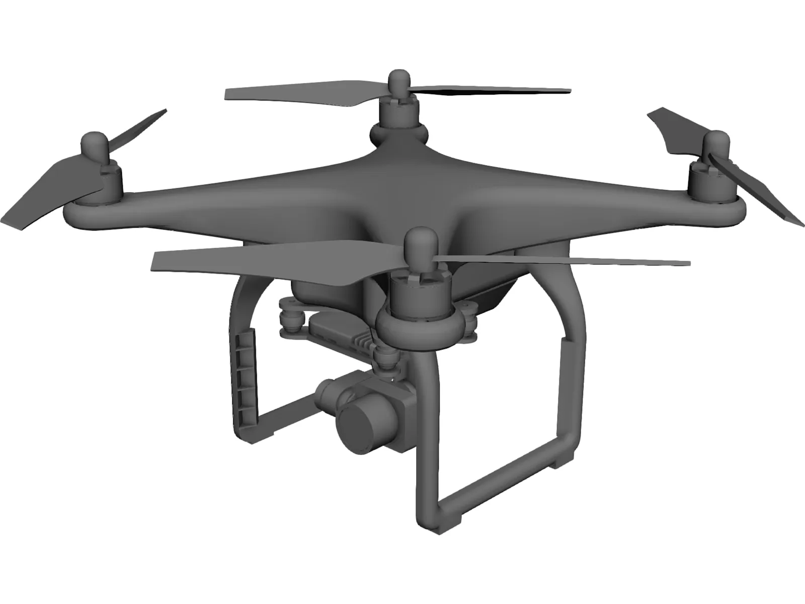 busy Last Defeated DJI Phantom 3 Drone 3D CAD Model - 3D CAD Browser