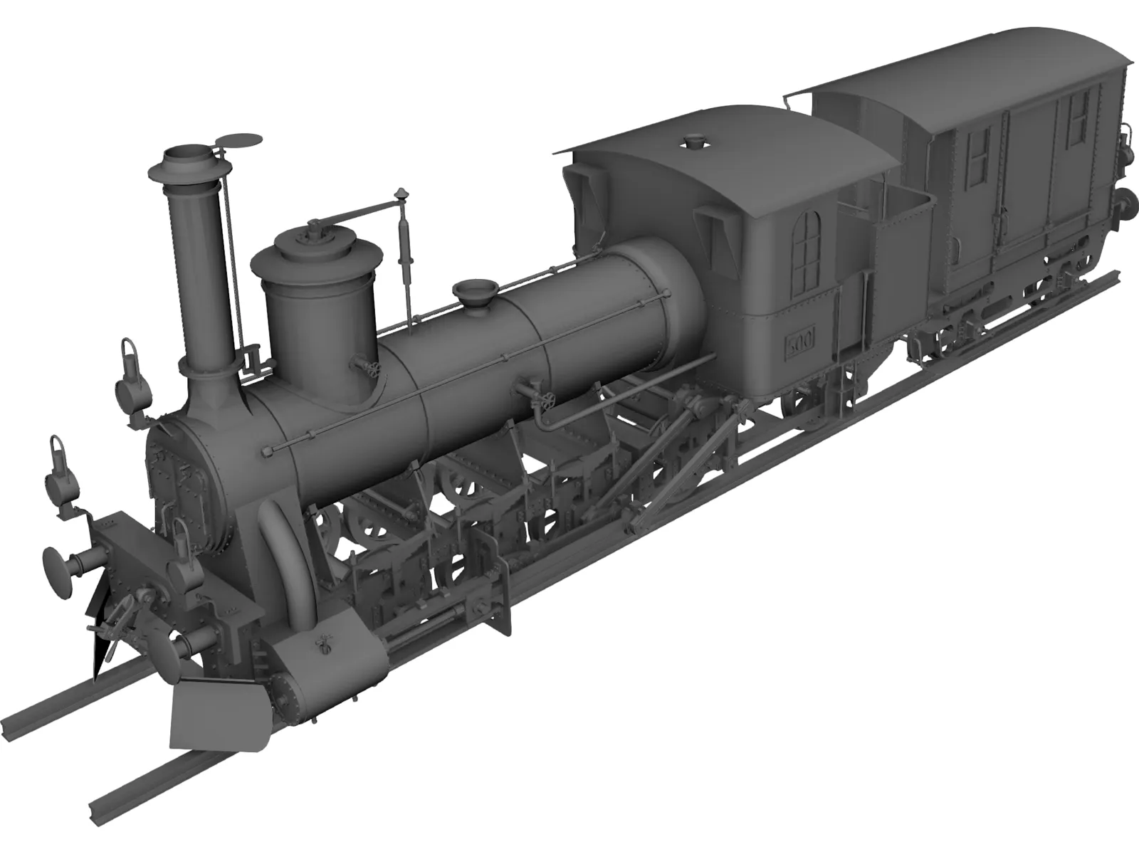 Train Locomotive 3D Model