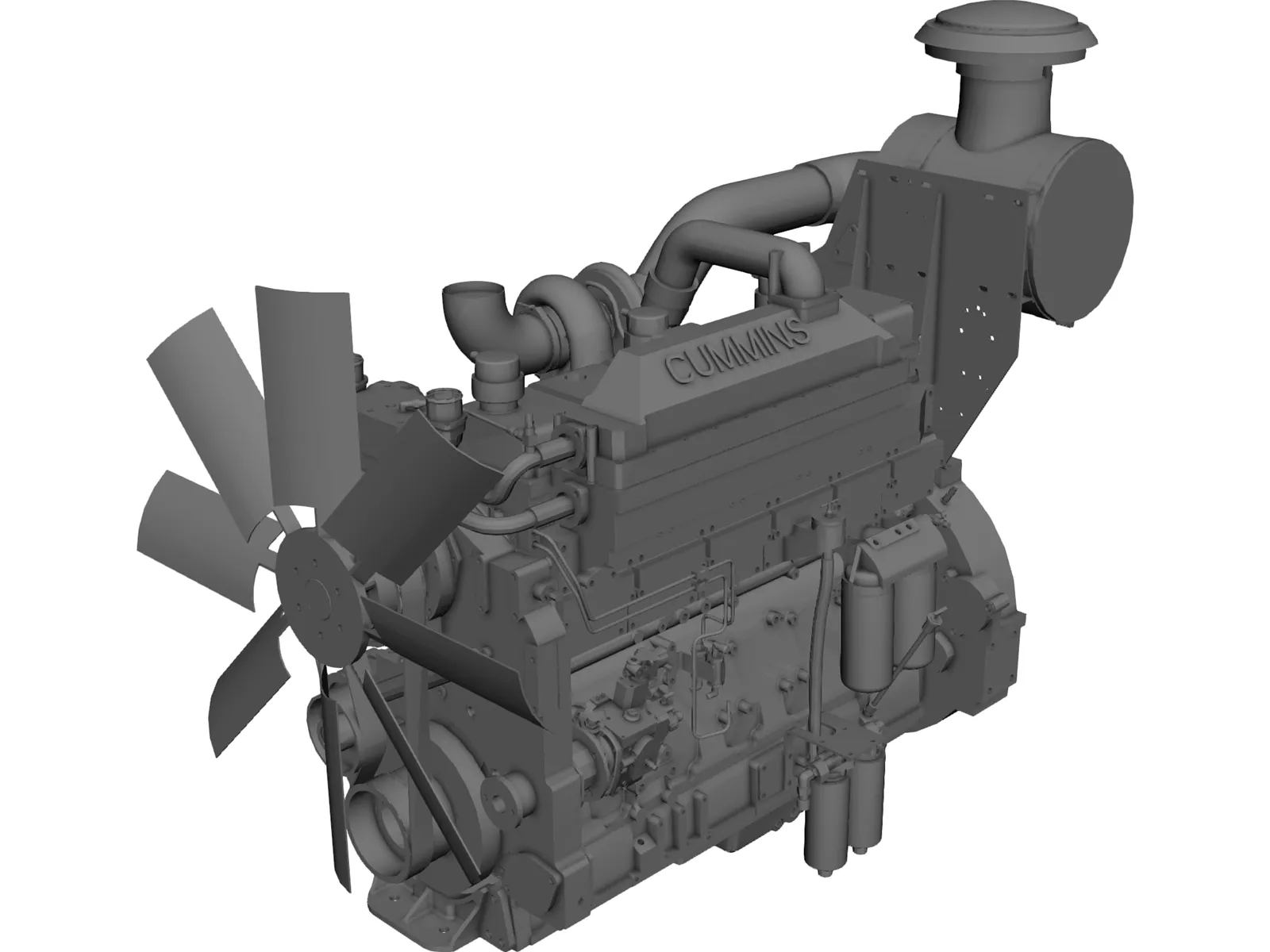 Cummins K19 Diesel Engine 3D Model