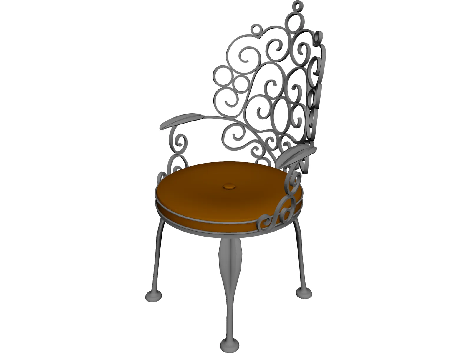 Ornate Patio Chair 3D Model