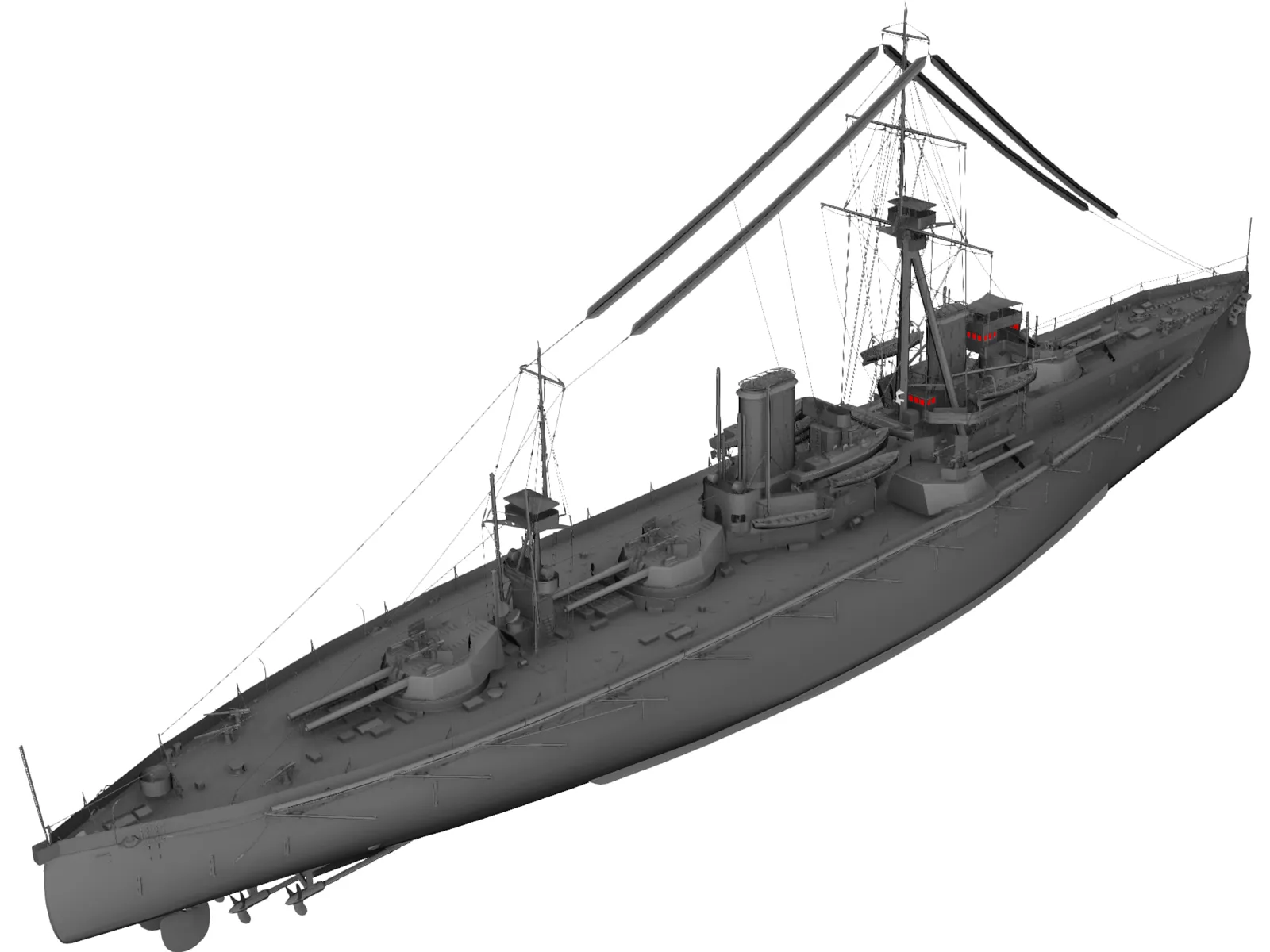 Dreadnouth Battleship 3D Model