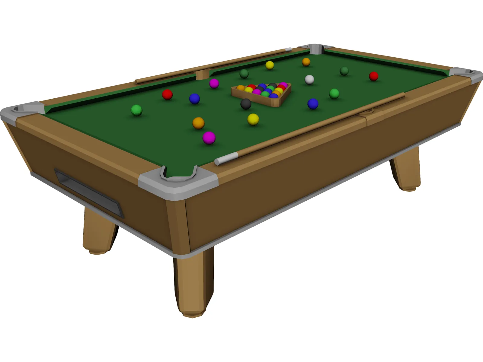 Indoor Pool Table 3D Model