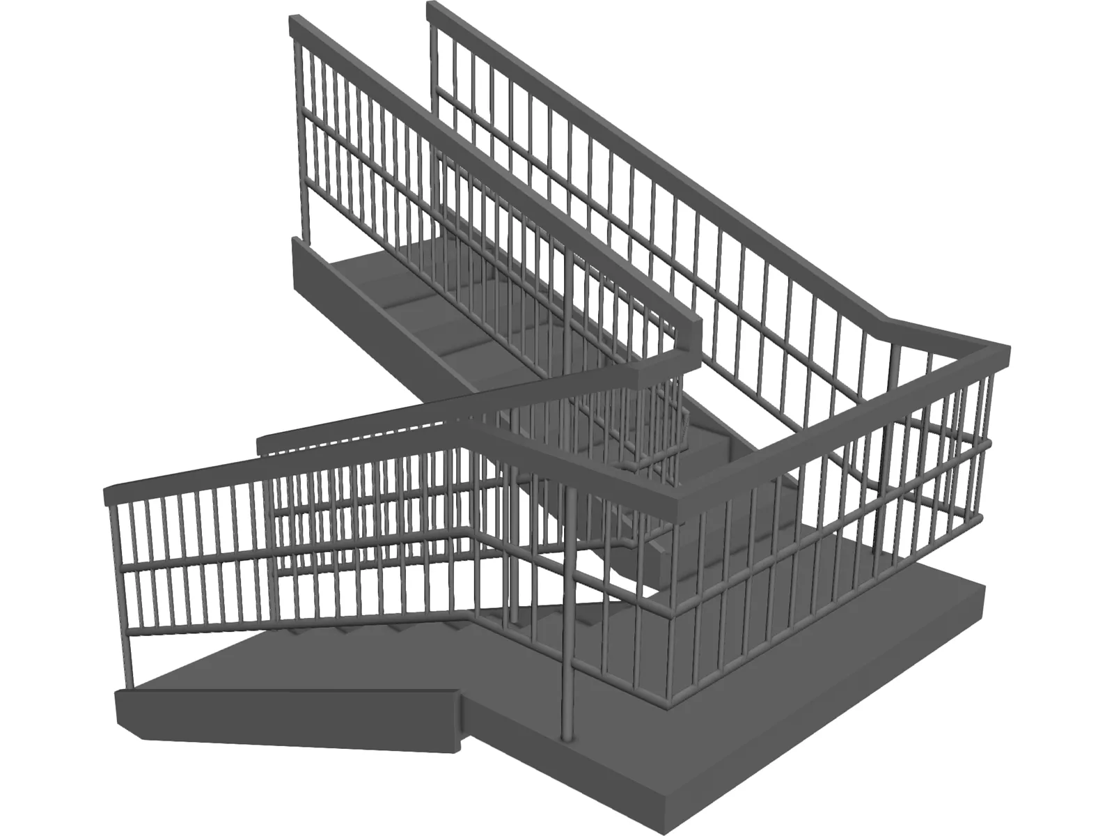 Double Staircase 3D Model