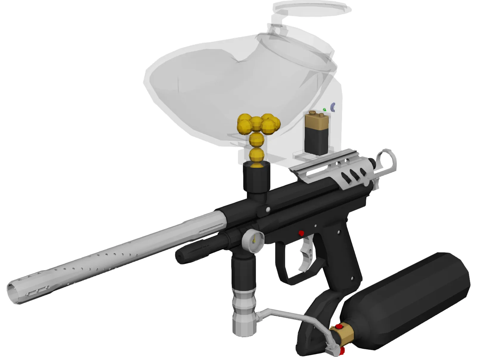 Paintball Gun 3D Model