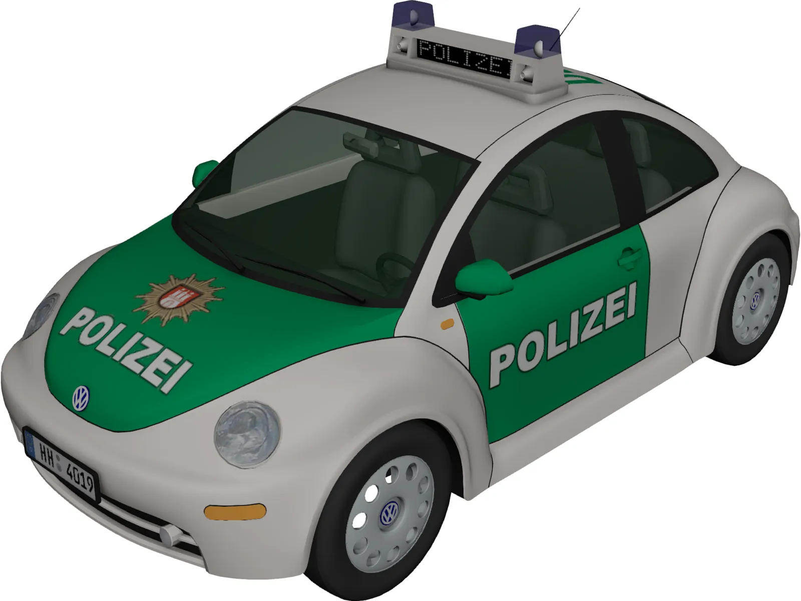 Volkswagen Beetle Polizei 3D Model