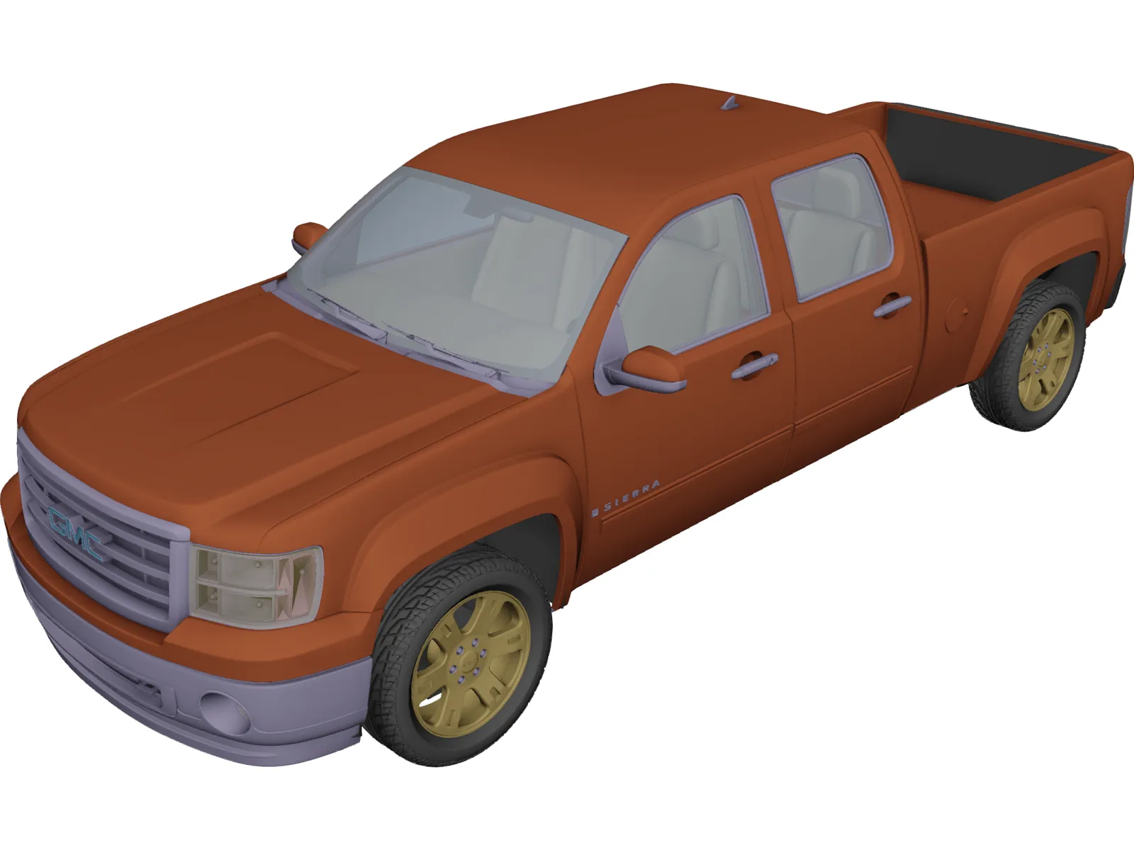 GMC Sierra Crew Cab (2013) 3D Model