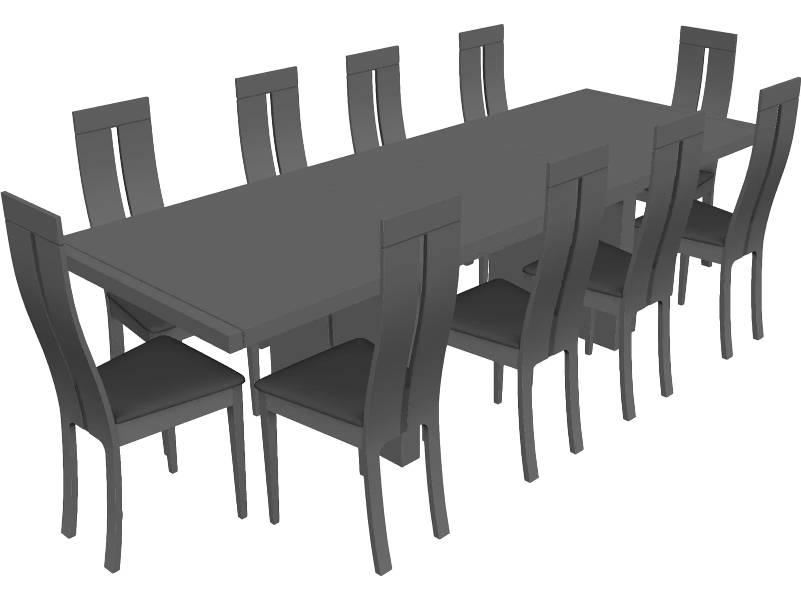 Table with Chairs 3D Model