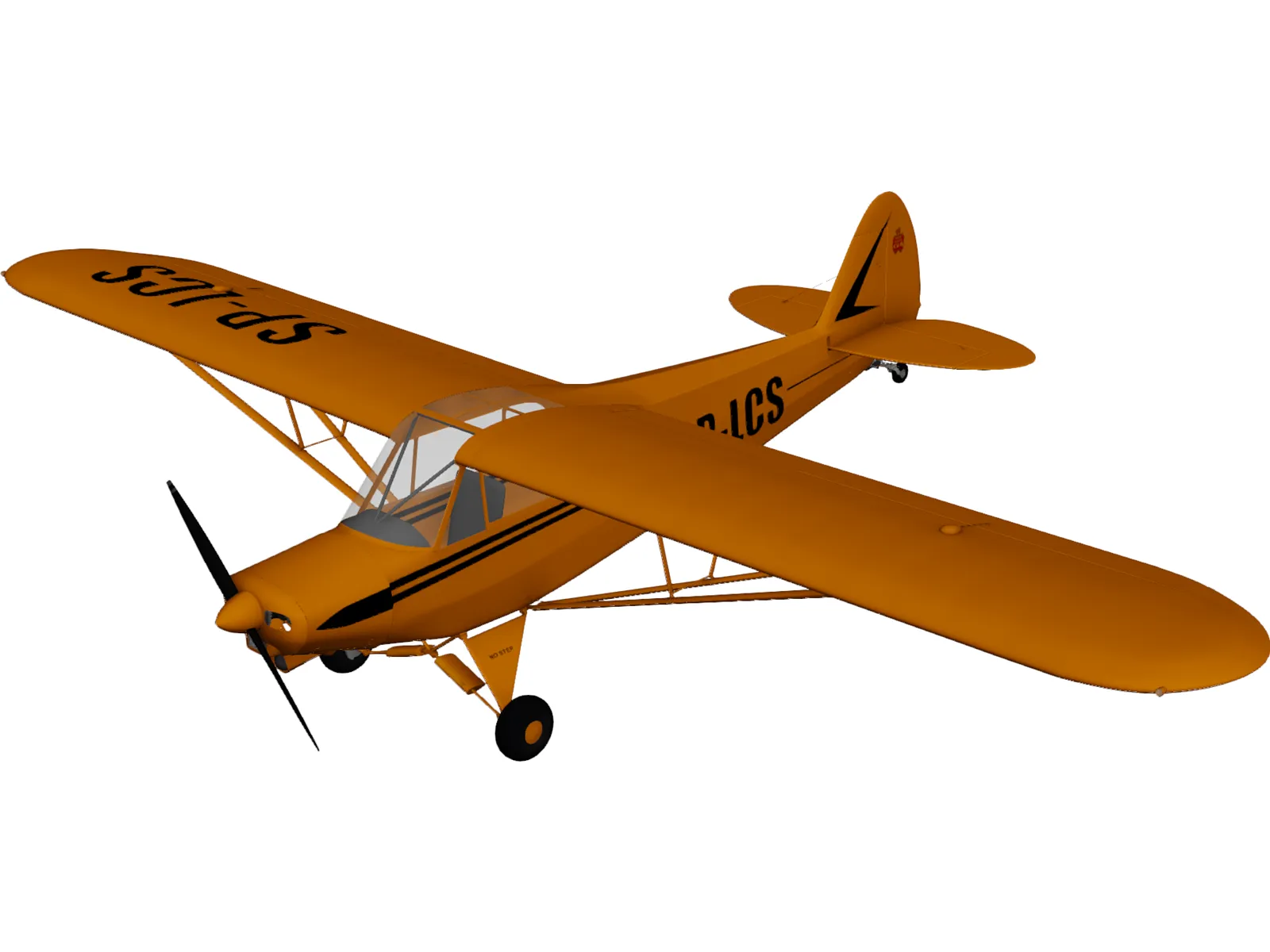 Piper PA-18 Supercub 3D Model