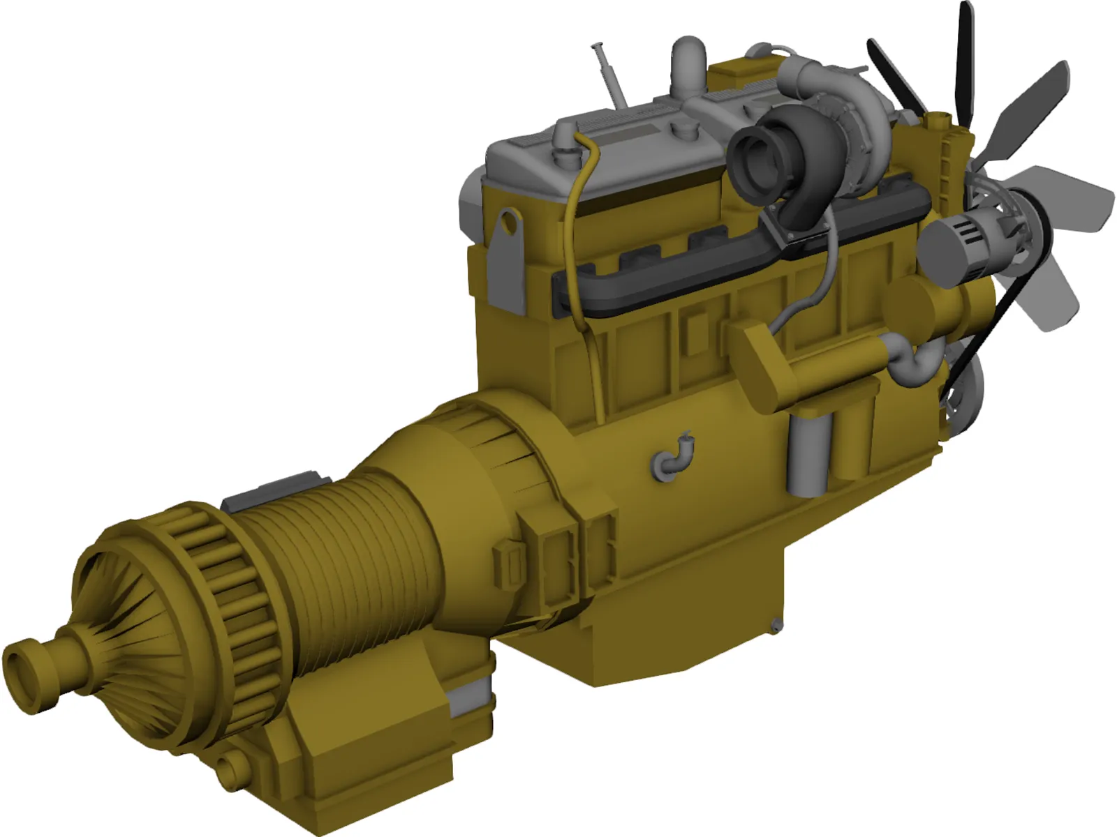 Caterpillar C15 Diesel Engine 3D Model