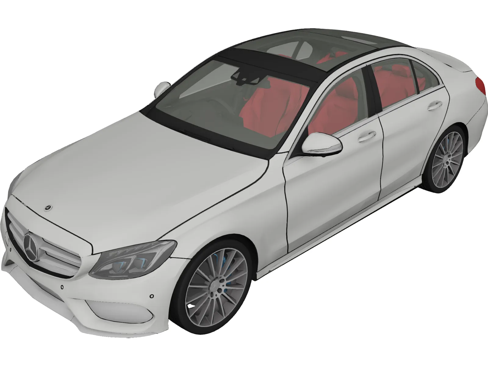 Mercedes-Benz C350 AMG (2017) 3D Model