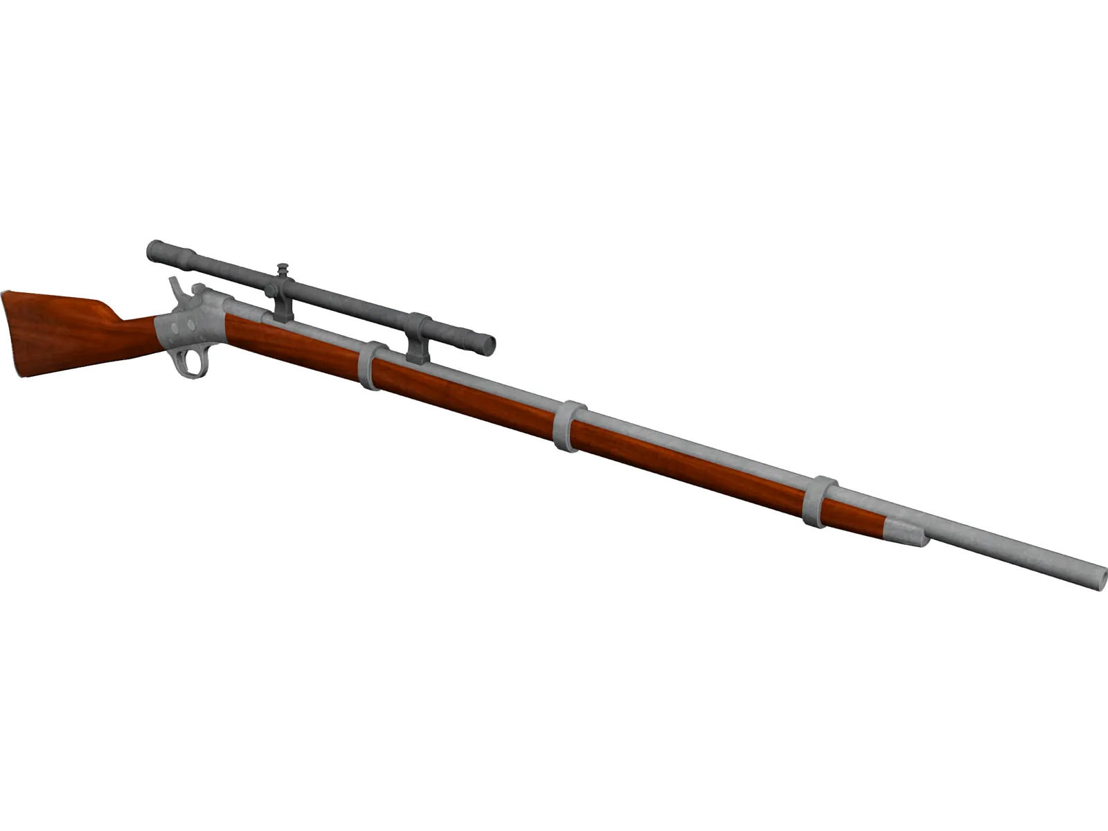 Remington Rolling Block Rifle 3D Model