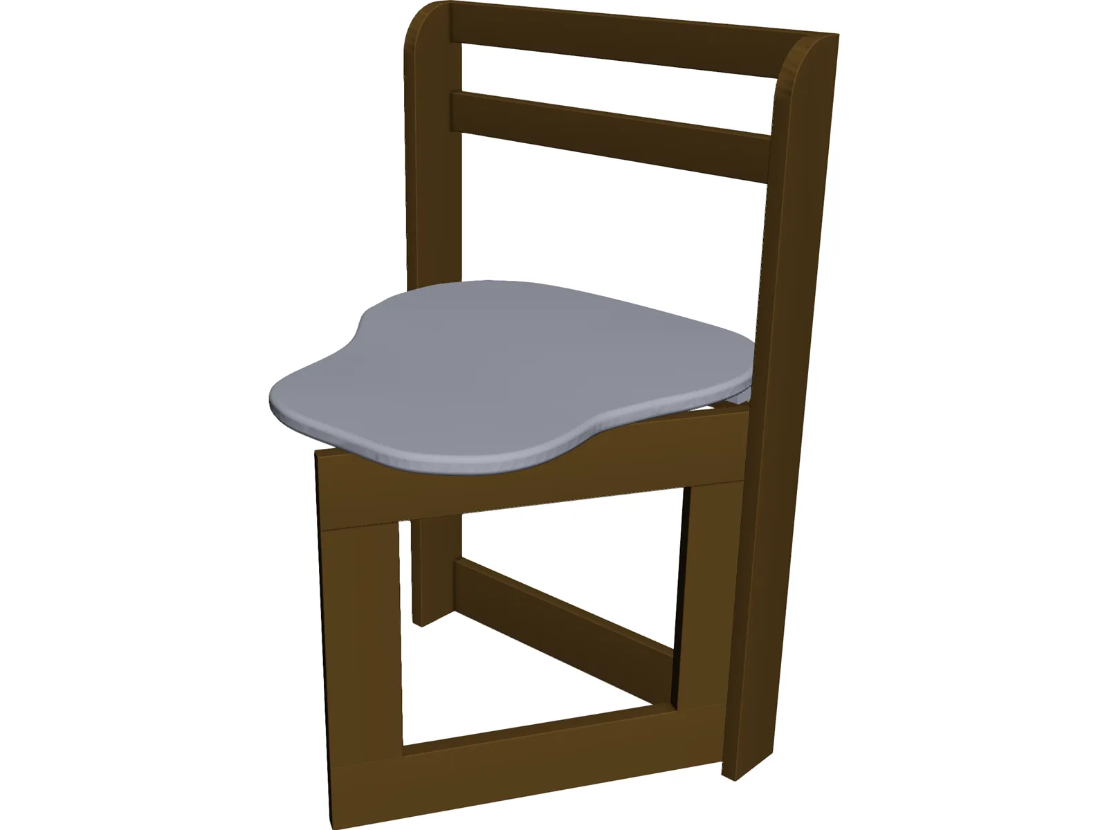 Wooden Folding Chair 3D Model