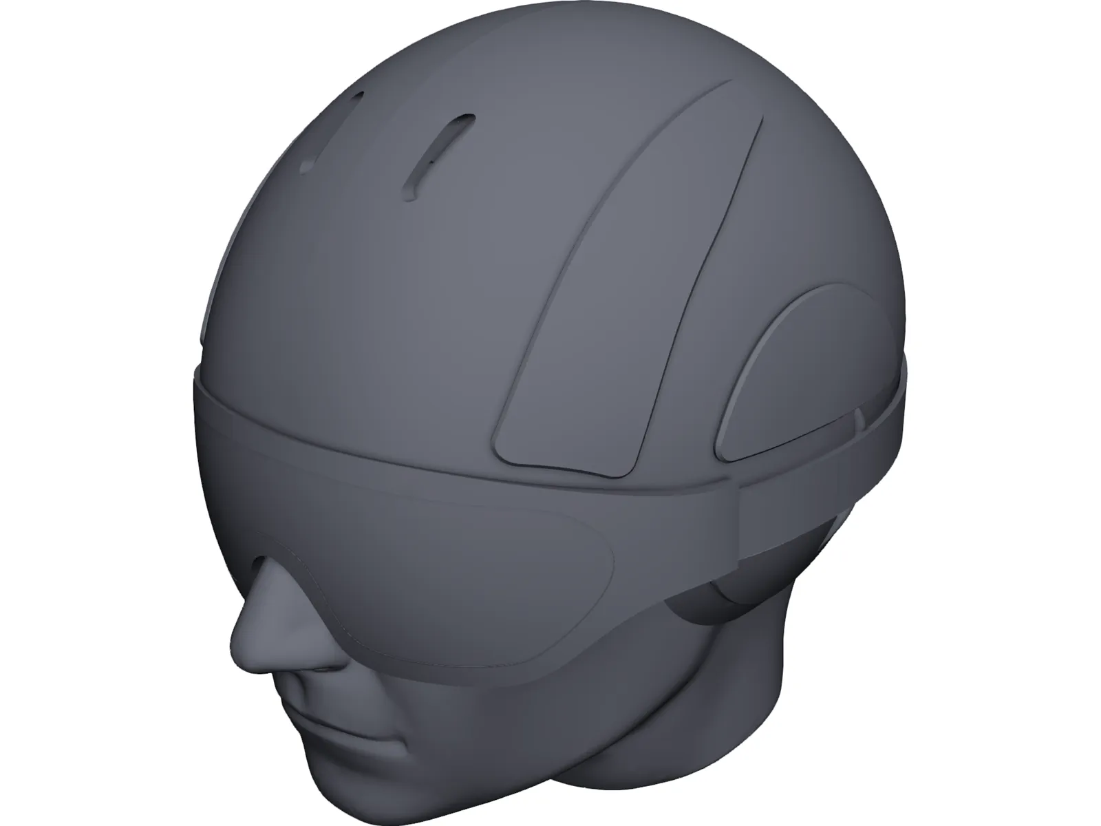 Ski Helmet with Goggles 3D Model