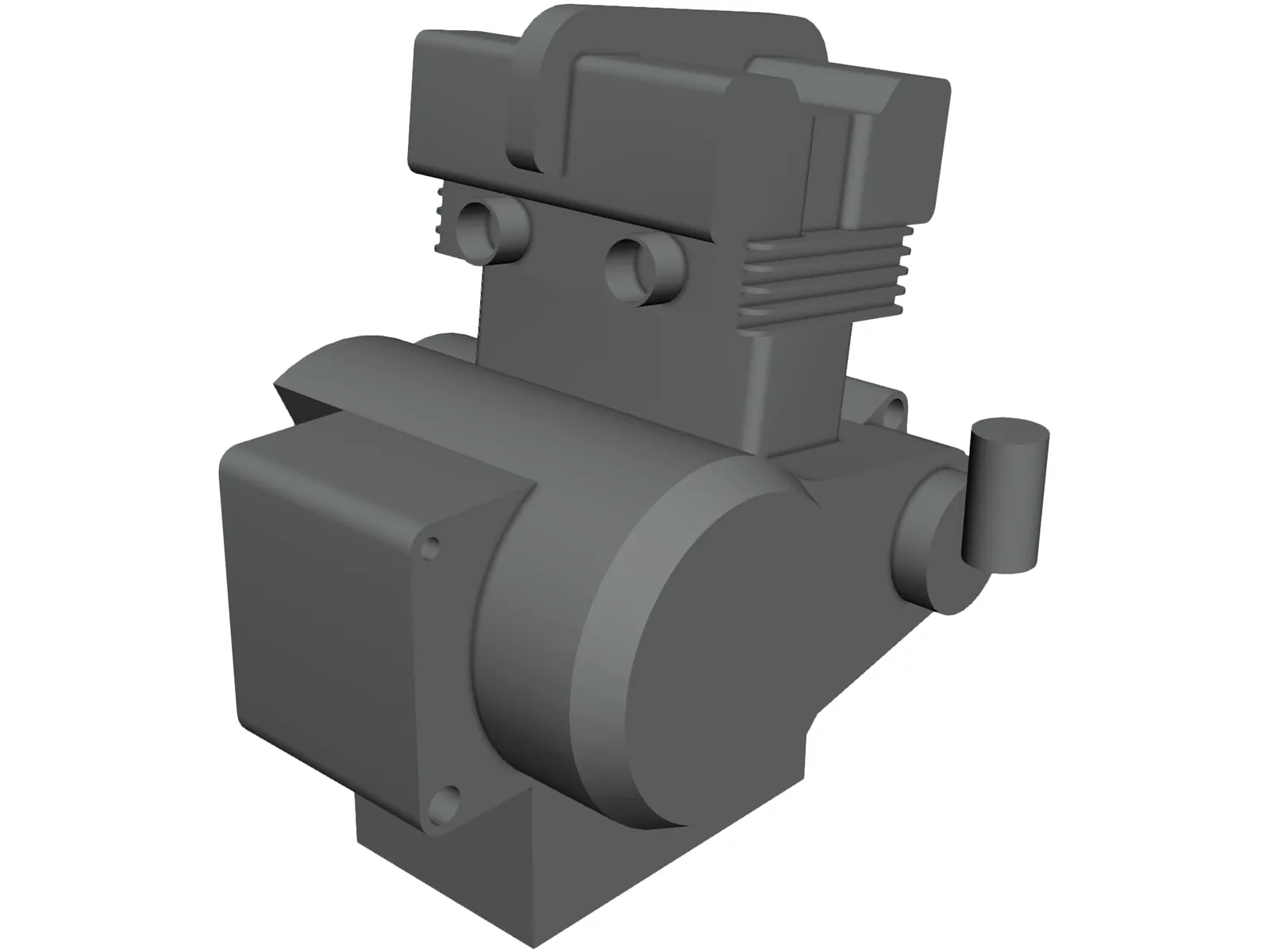 Kawasaki EX-500 Engine 3D Model