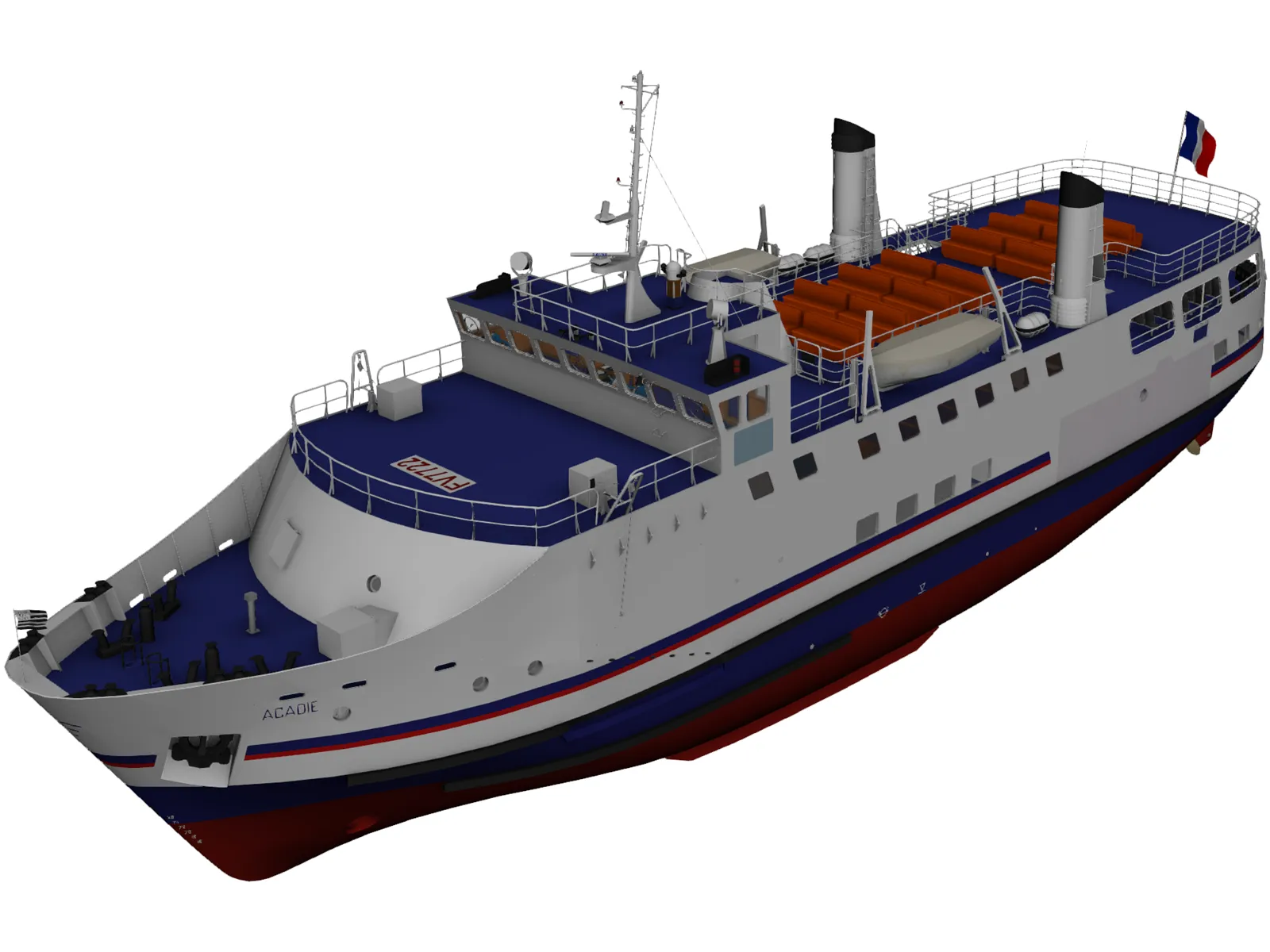Acadie Nantes Cruise Ship 3D Model