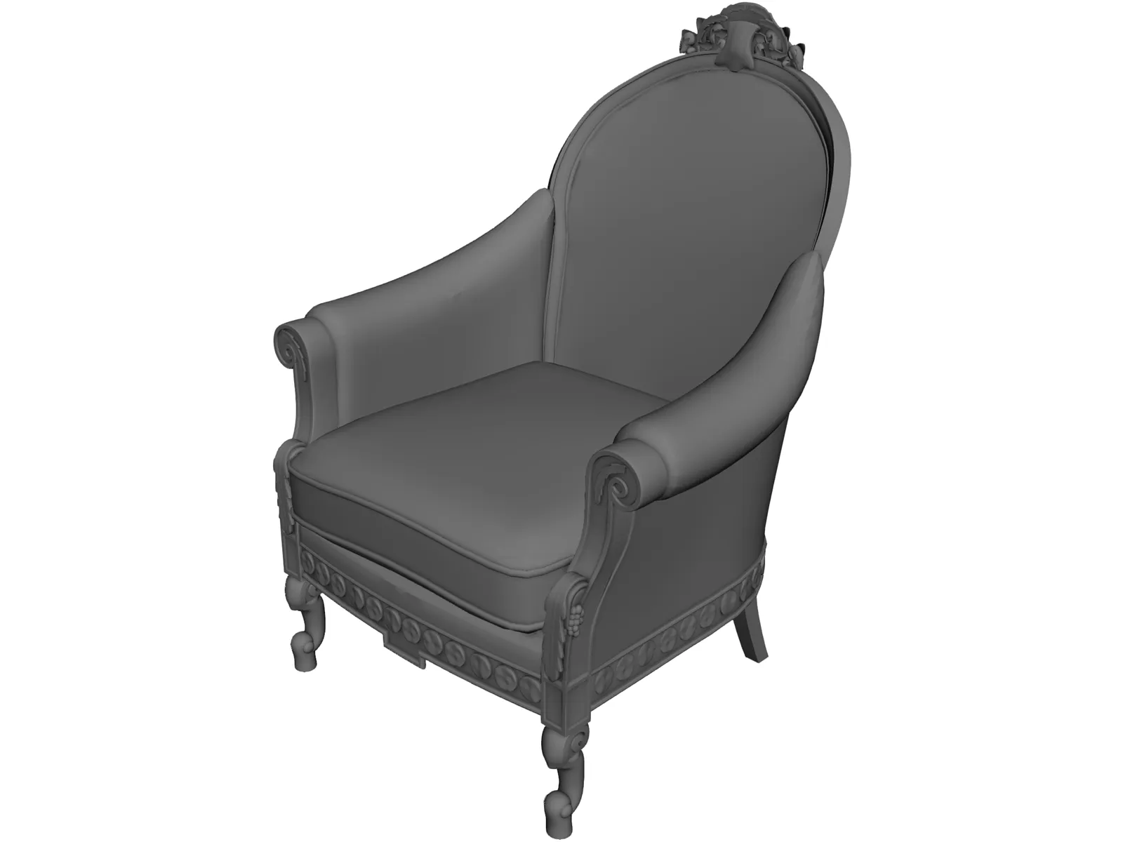 Antique Classic Armchair 3D Model