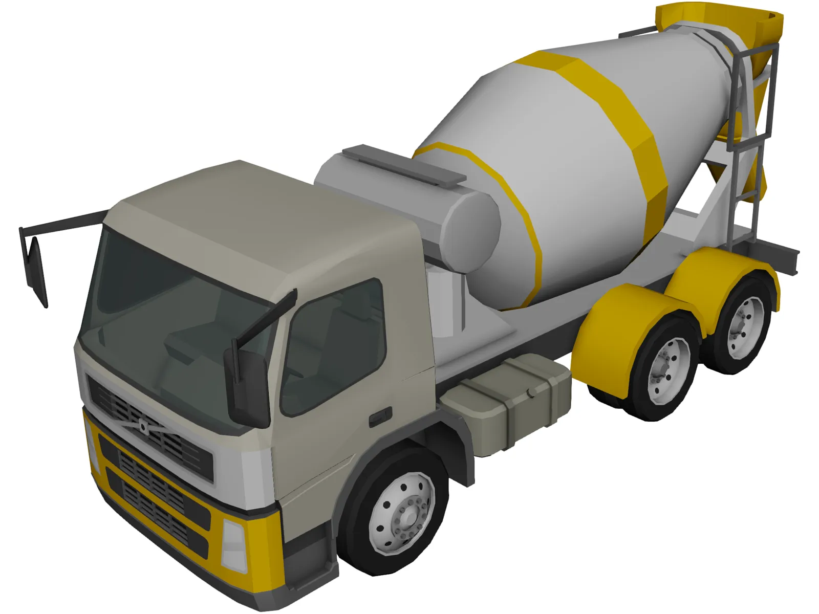 Volvo FMX truck Concrete Mixer - customized 3D Model in Truck 3DExport