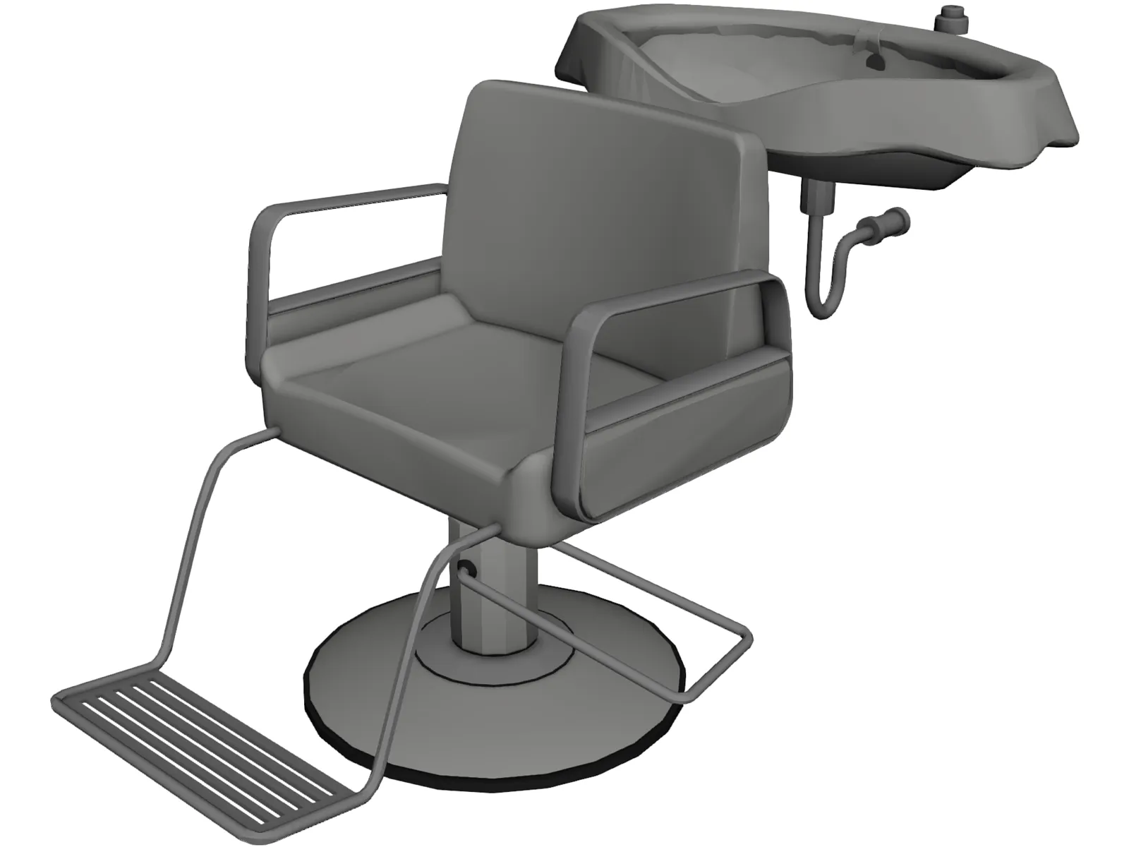 Hair Salon Washing Chair 3D Model