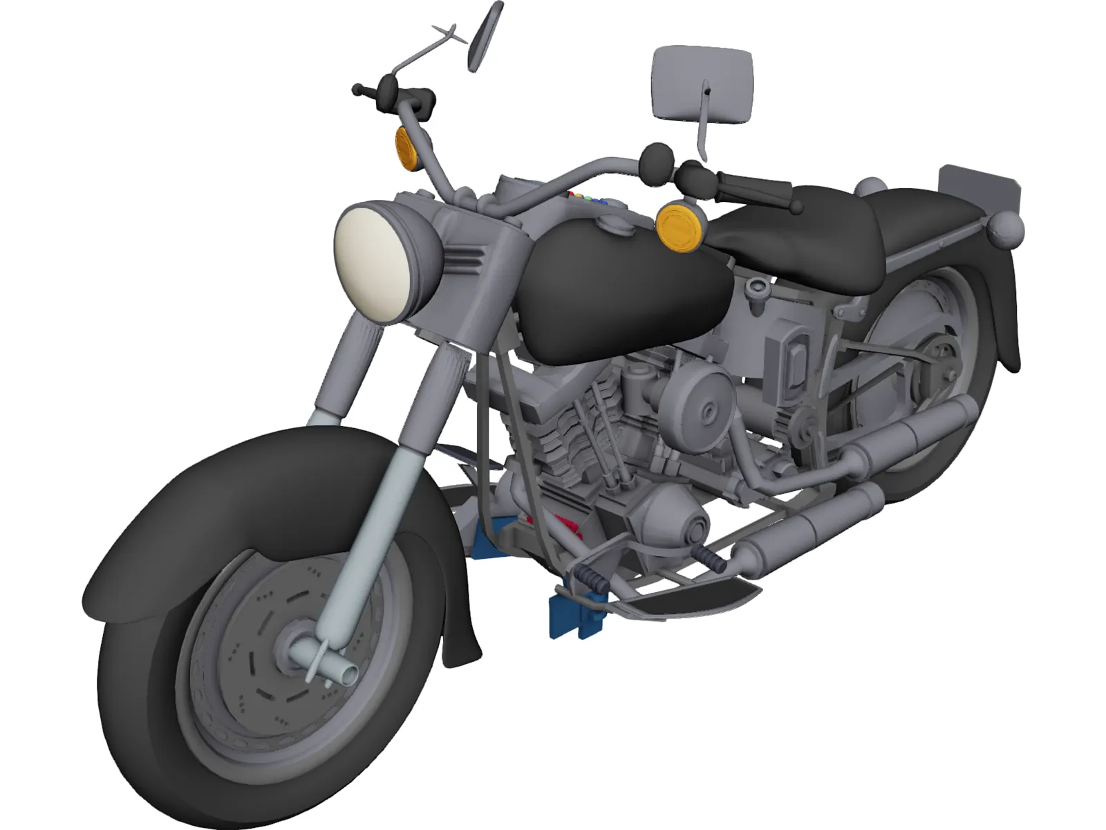 Harley-Davidson Fatboy 3D Model