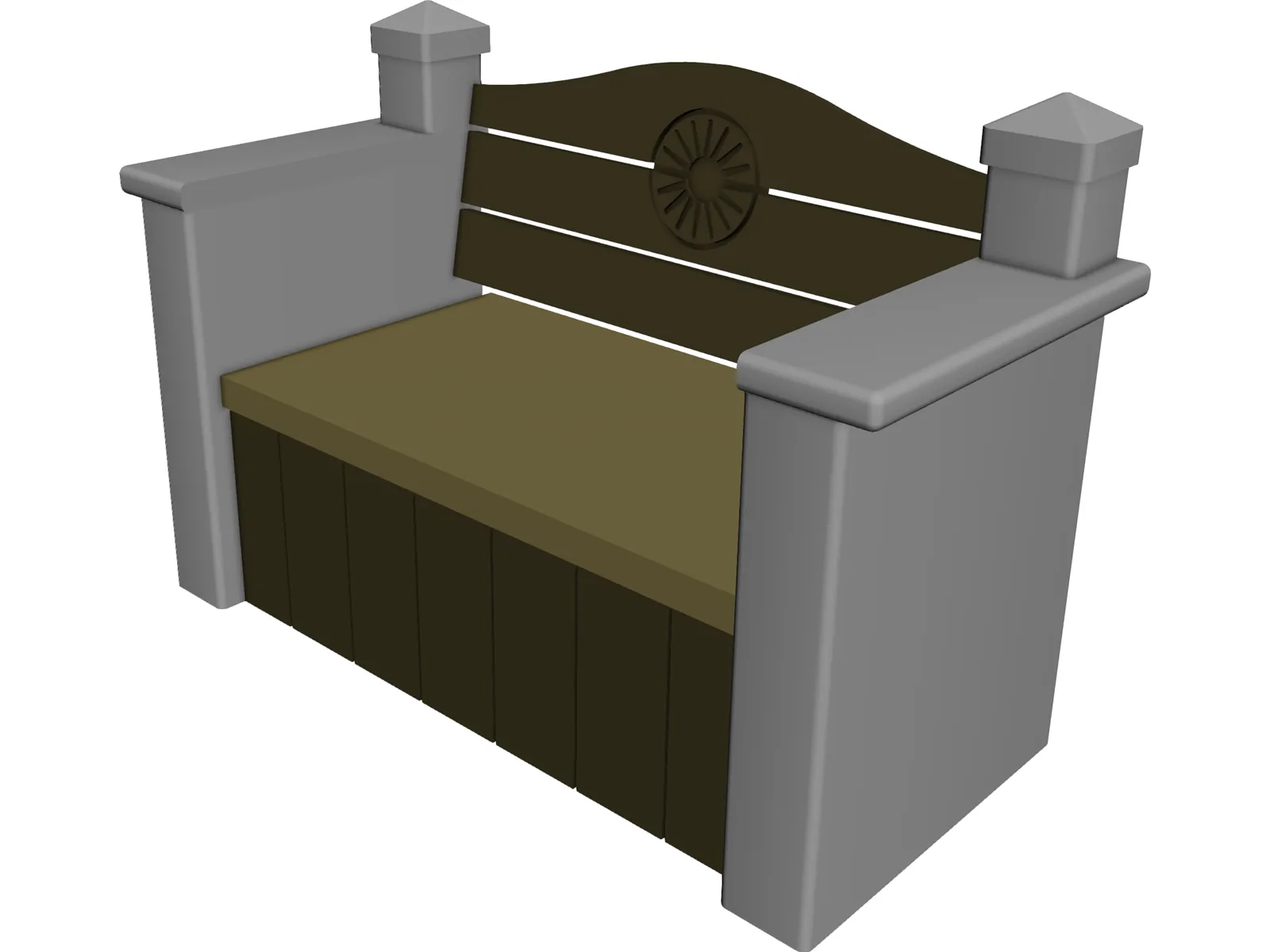 Garden Bench 3D Model