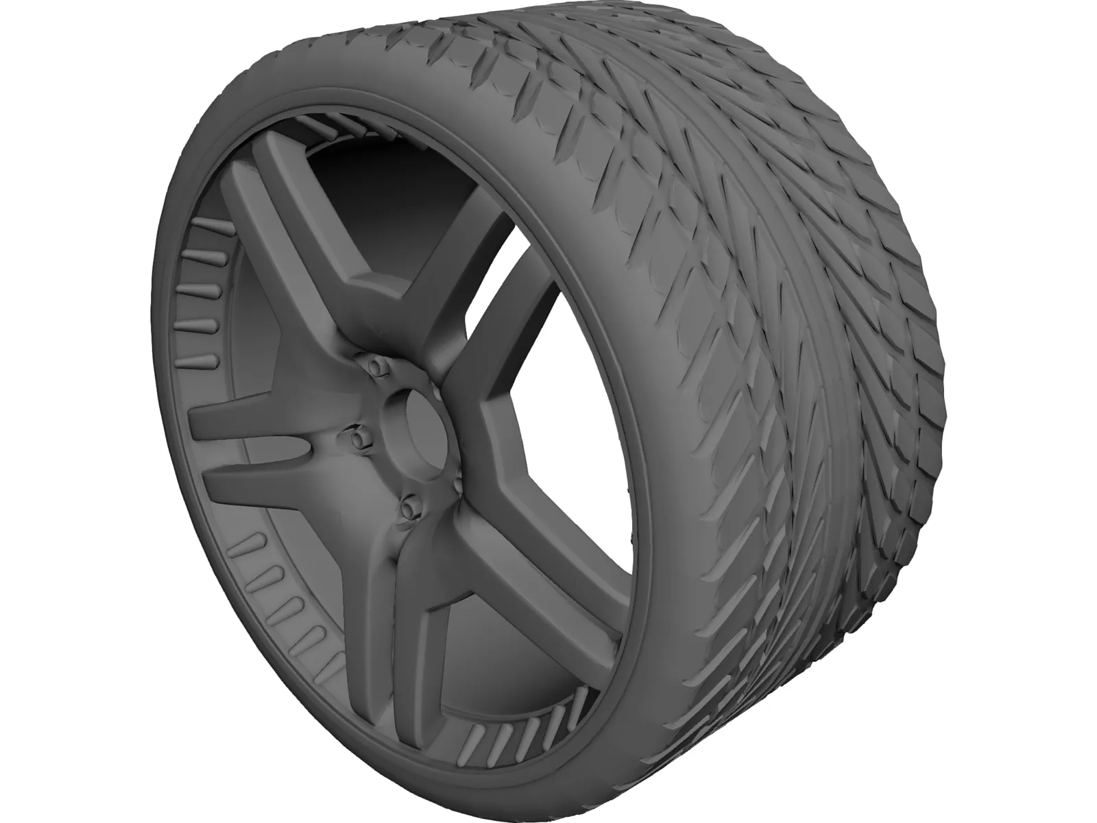 Wheel with Tyre 3D Model