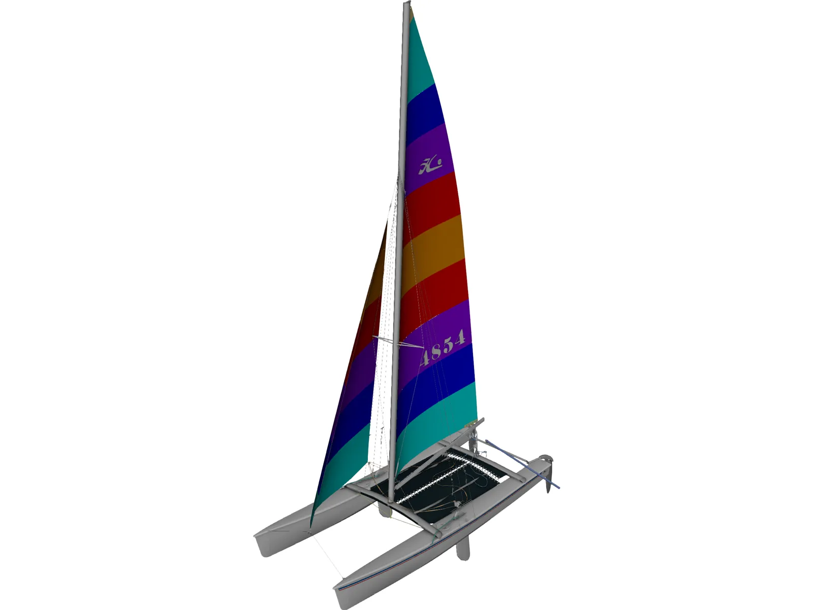 Hobie 18 Racing Catamaran 3D Model