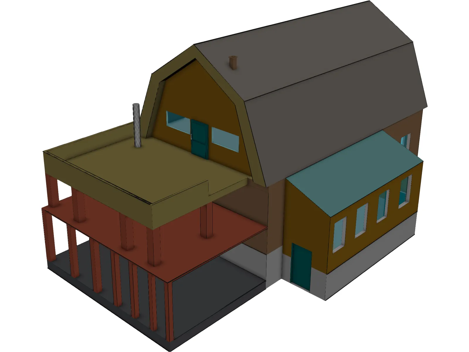 Russian Village House  3D Model